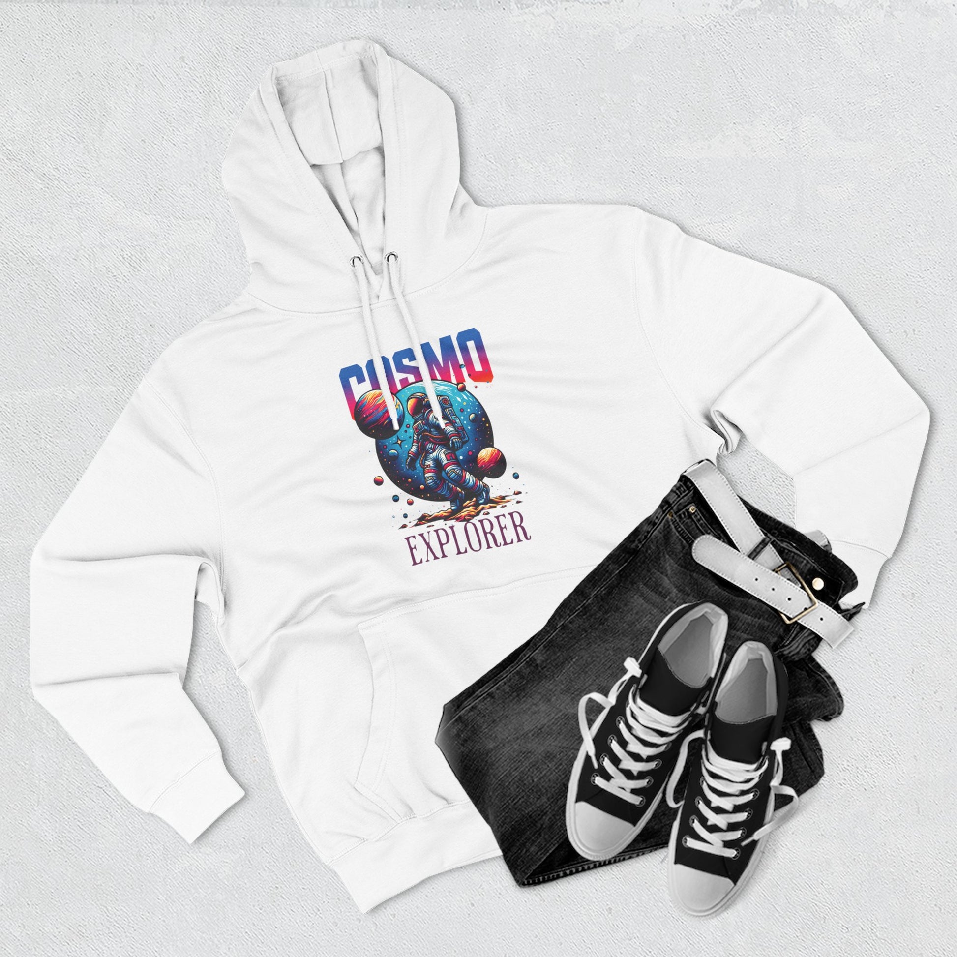 Cosmic Explorer Fleece Hoodie | Space-Themed Hoodie, Gift for Astronaut Lovers, Stargazer Apparel, Cozy Sweatshirt, Unique Hoodie Design
