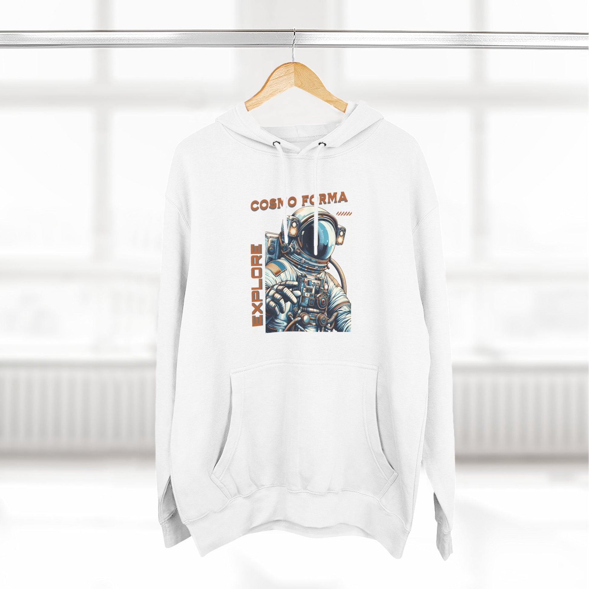 Cosmic Explorer Hoodie, Astronaut Fleece Hoodie, Space Adventure Sweatshirt, Gift for Space Lovers, Science Fiction Apparel