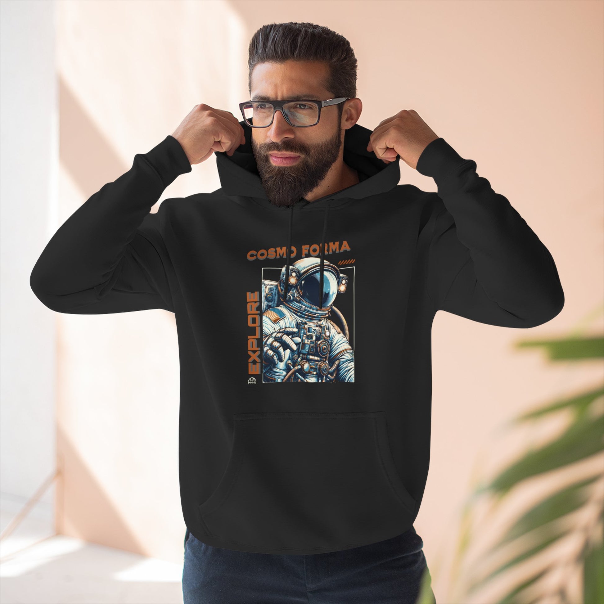 Cosmic Explorer Hoodie, Astronaut Fleece Hoodie, Space Adventure Sweatshirt, Gift for Space Lovers, Science Fiction Apparel