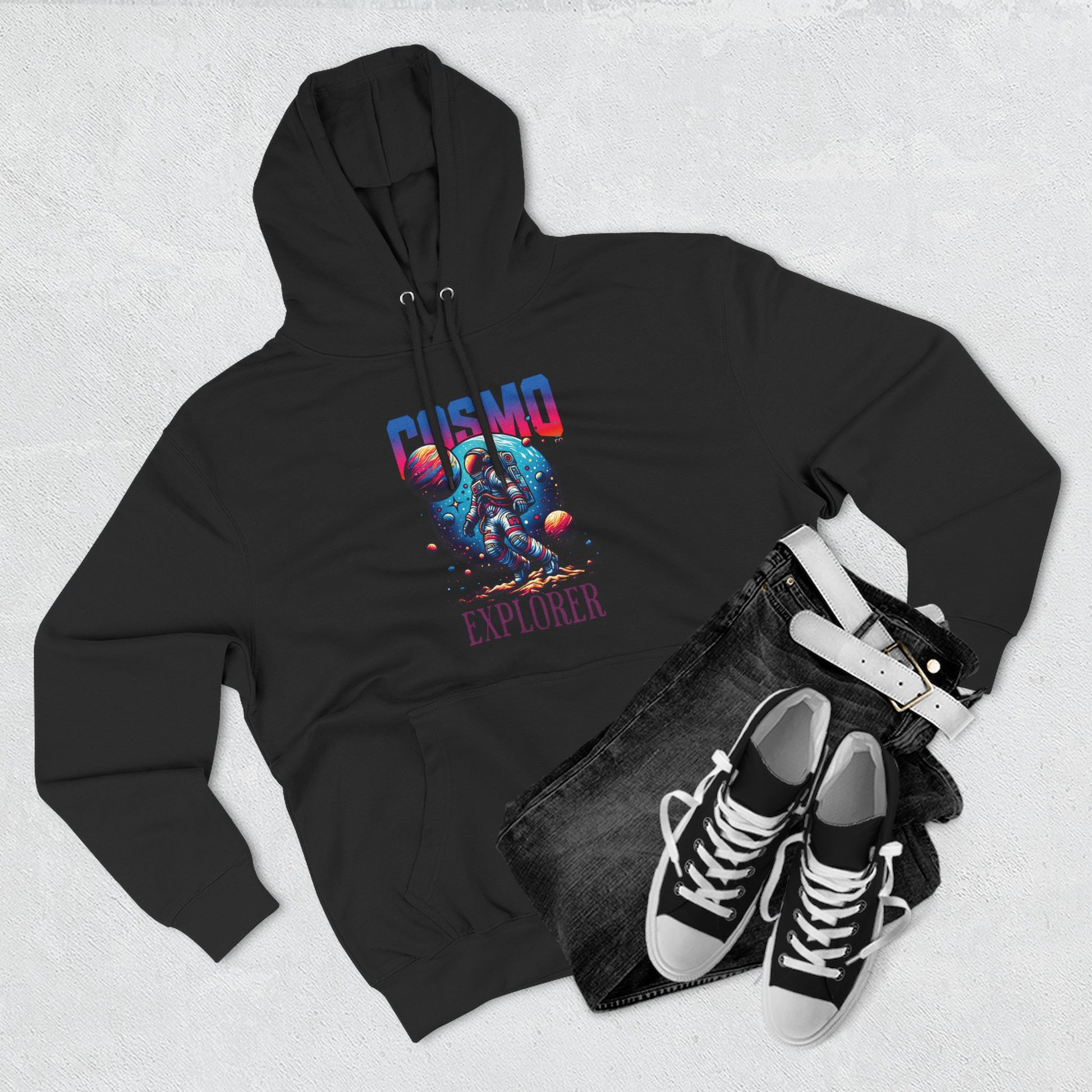 Cosmic Explorer Fleece Hoodie | Space-Themed Hoodie, Gift for Astronaut Lovers, Stargazer Apparel, Cozy Sweatshirt, Unique Hoodie Design