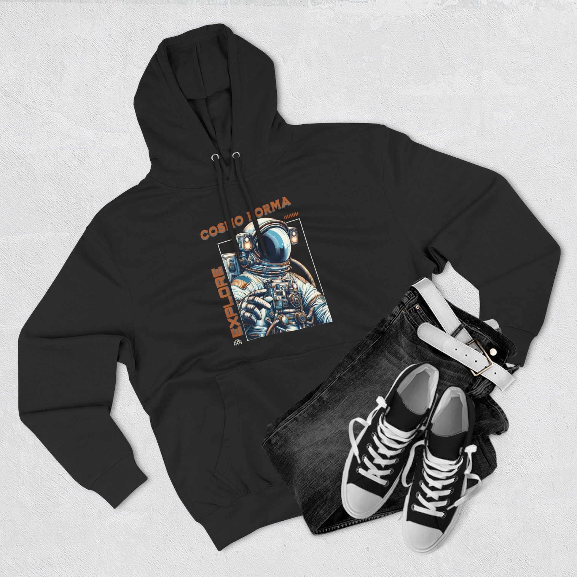 Cosmic Explorer Hoodie, Astronaut Fleece Hoodie, Space Adventure Sweatshirt, Gift for Space Lovers, Science Fiction Apparel
