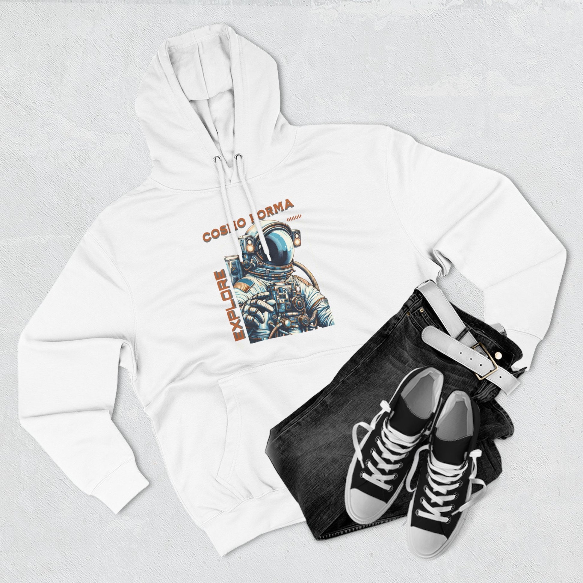 Cosmic Explorer Hoodie, Astronaut Fleece Hoodie, Space Adventure Sweatshirt, Gift for Space Lovers, Science Fiction Apparel