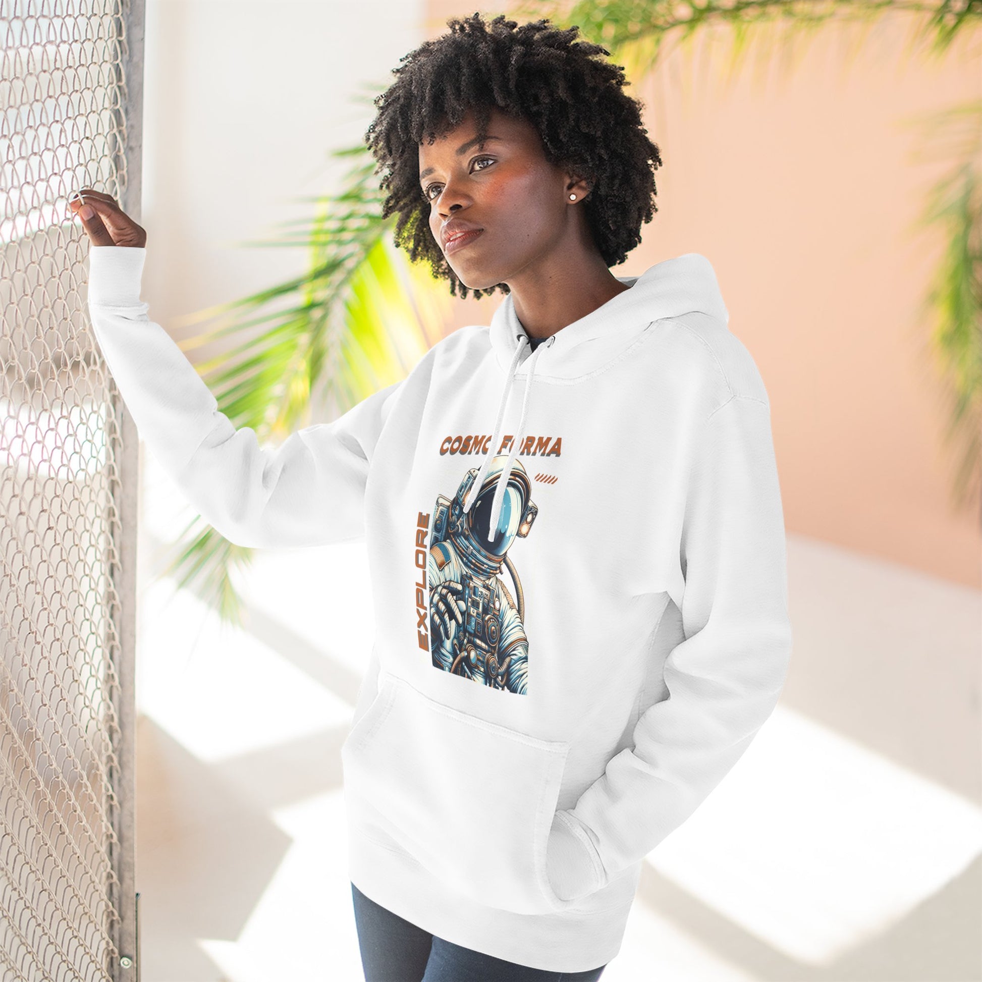 Cosmic Explorer Hoodie, Astronaut Fleece Hoodie, Space Adventure Sweatshirt, Gift for Space Lovers, Science Fiction Apparel