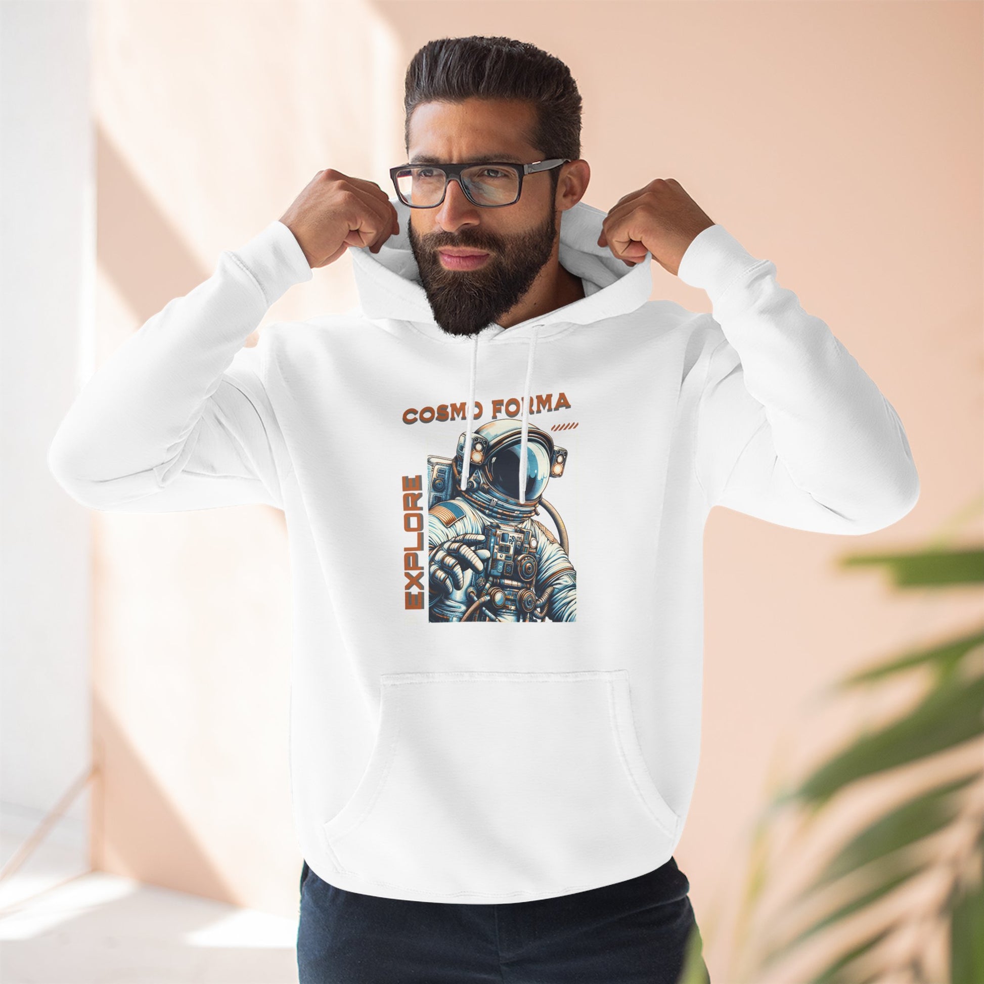 Cosmic Explorer Hoodie, Astronaut Fleece Hoodie, Space Adventure Sweatshirt, Gift for Space Lovers, Science Fiction Apparel