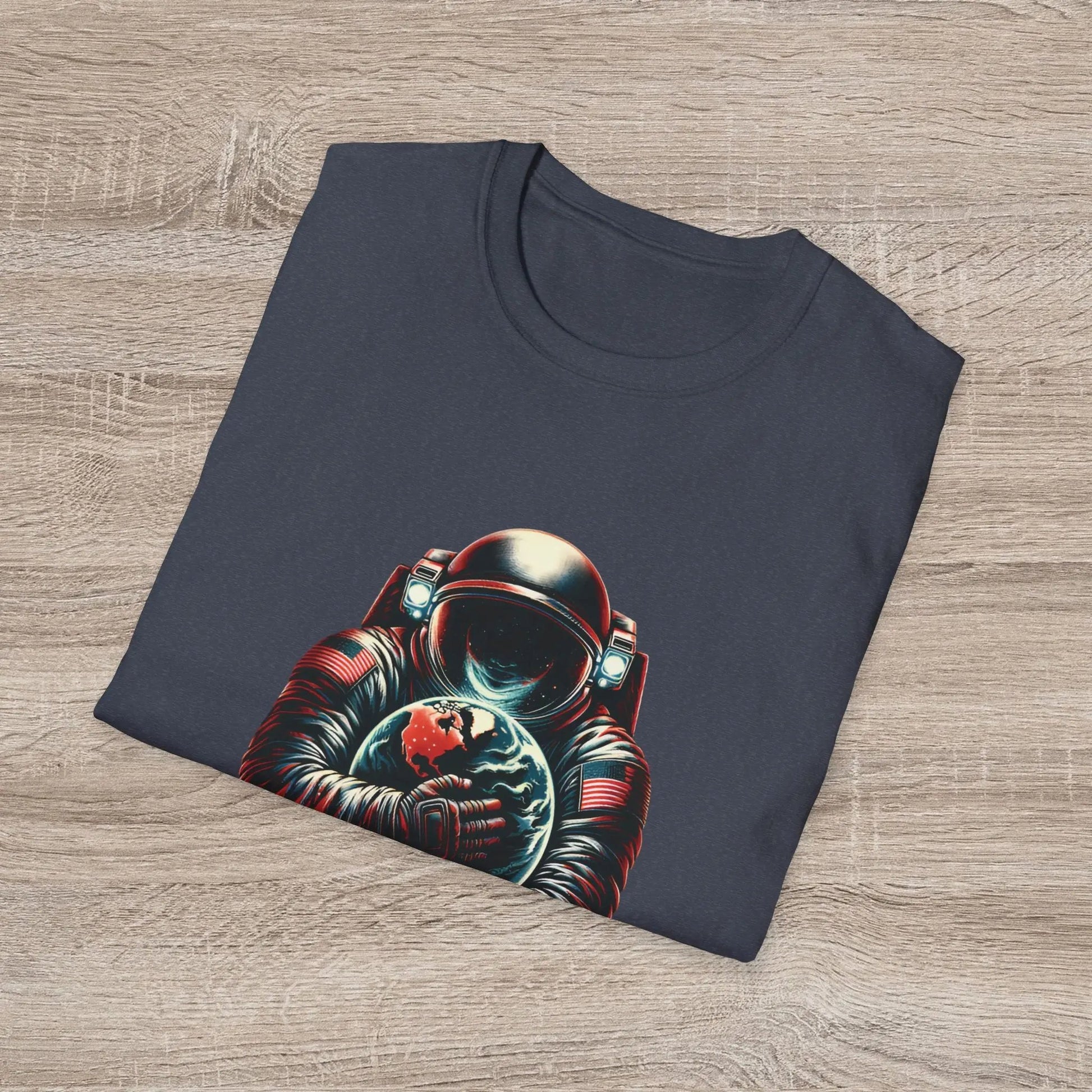 Protect Love Home T-Shirt Astronaut Environmental Graphic Tee | Cosmo Forma Eco-Inspired Streetwear Printify