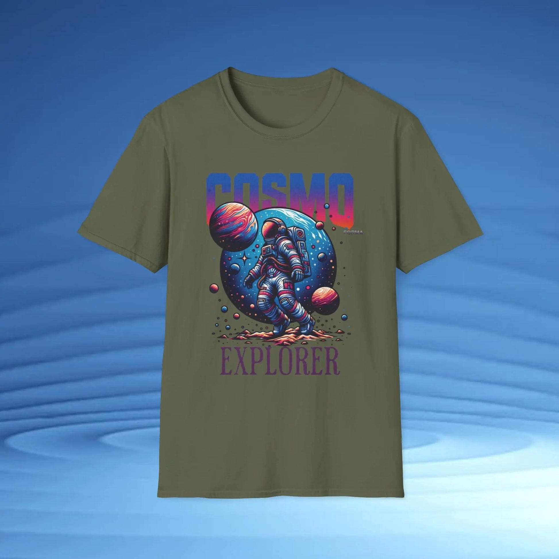 Cosmo Explorer Unisex T-Shirt | Space Graphic Tee | Retro Astronaut Streetwear by CosmoForma Printify