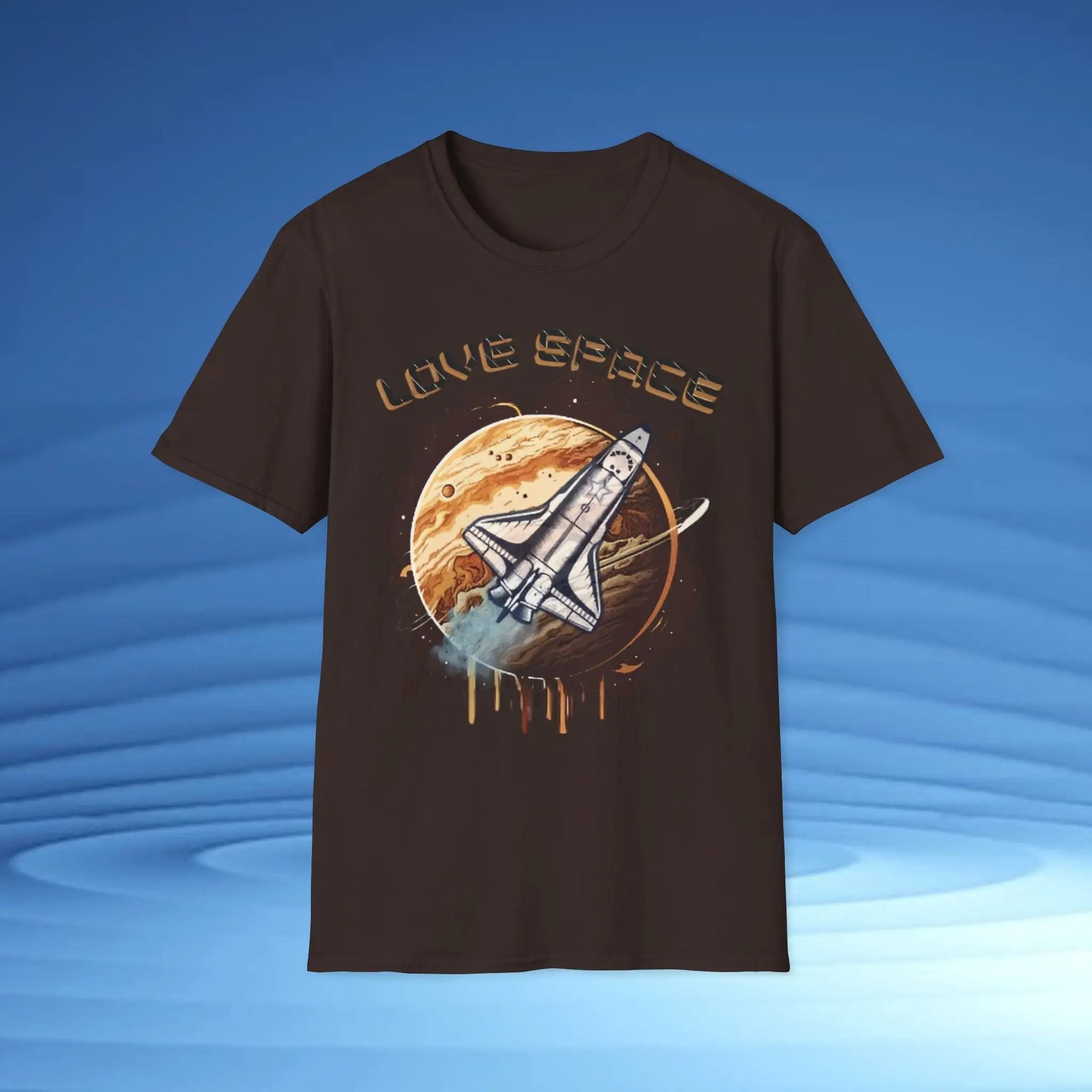 Space Lover Unisex Softstyle T-Shirt | Retro Space Shuttle Graphic Tee by Cosmo Forma Printify