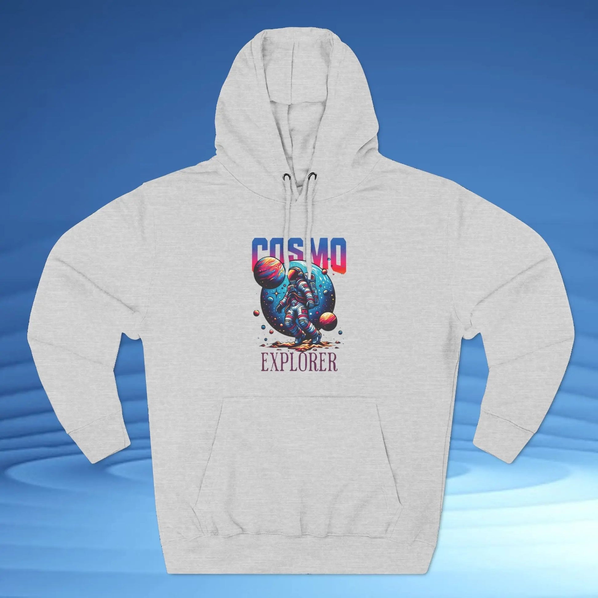 Cosmo Explorer Fleece Hoodie | Astronaut Graphic Pullover by Cosmo Forma Printify