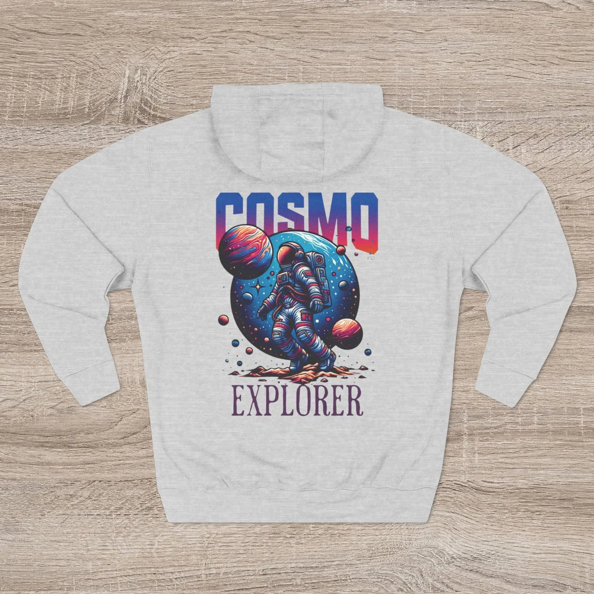 Cosmo Explorer Fleece Hoodie | Astronaut Graphic Pullover by Cosmo Forma Printify