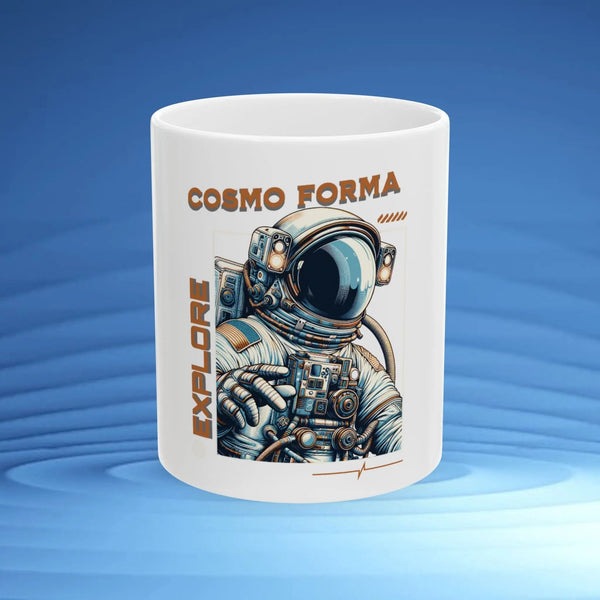 Astronaut Adventure Ceramic Mug | Cosmo Forma Space Mug | Sci-Fi Coffee Cup for Space Lovers Printify