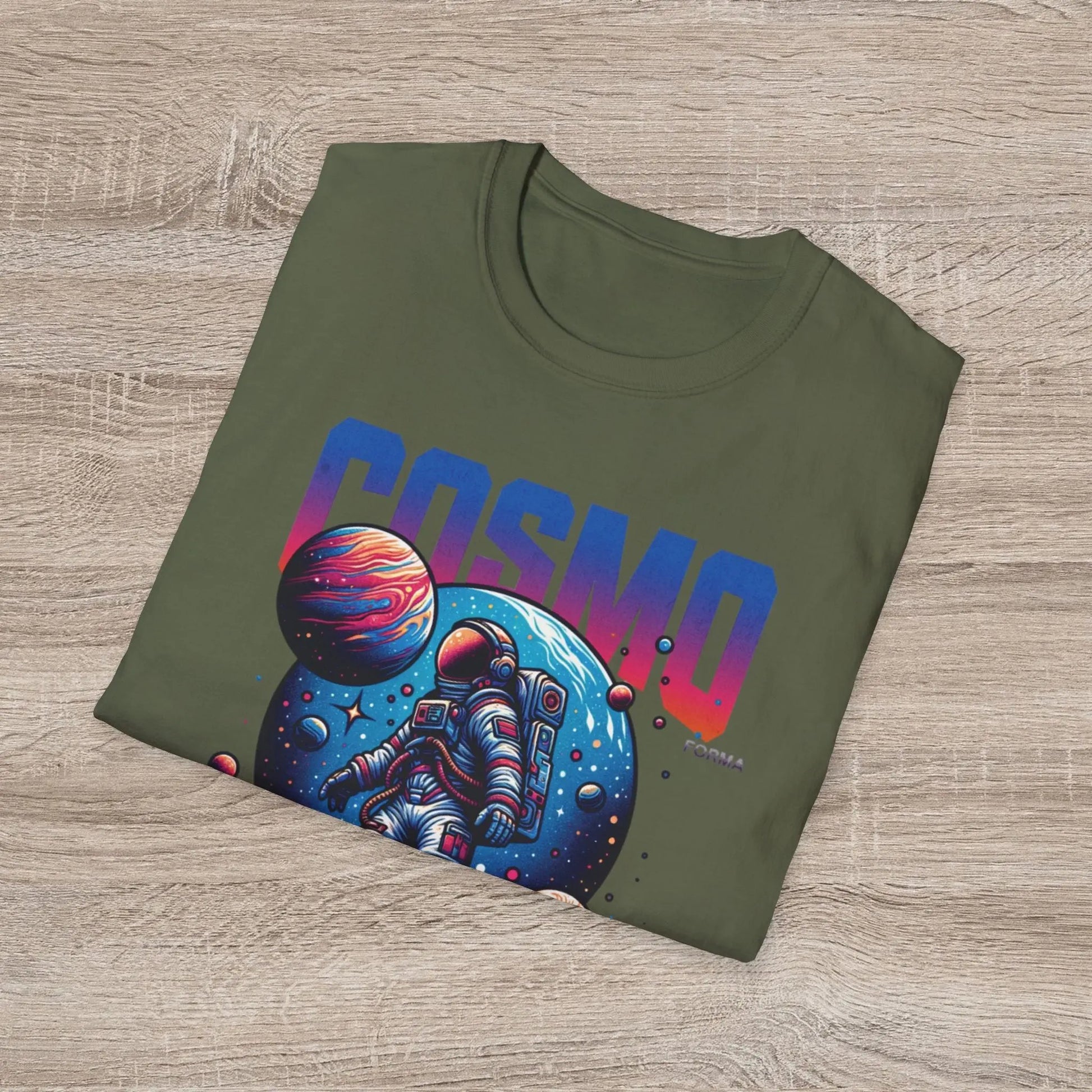 Cosmo Explorer Unisex T-Shirt | Space Graphic Tee | Retro Astronaut Streetwear by CosmoForma Printify
