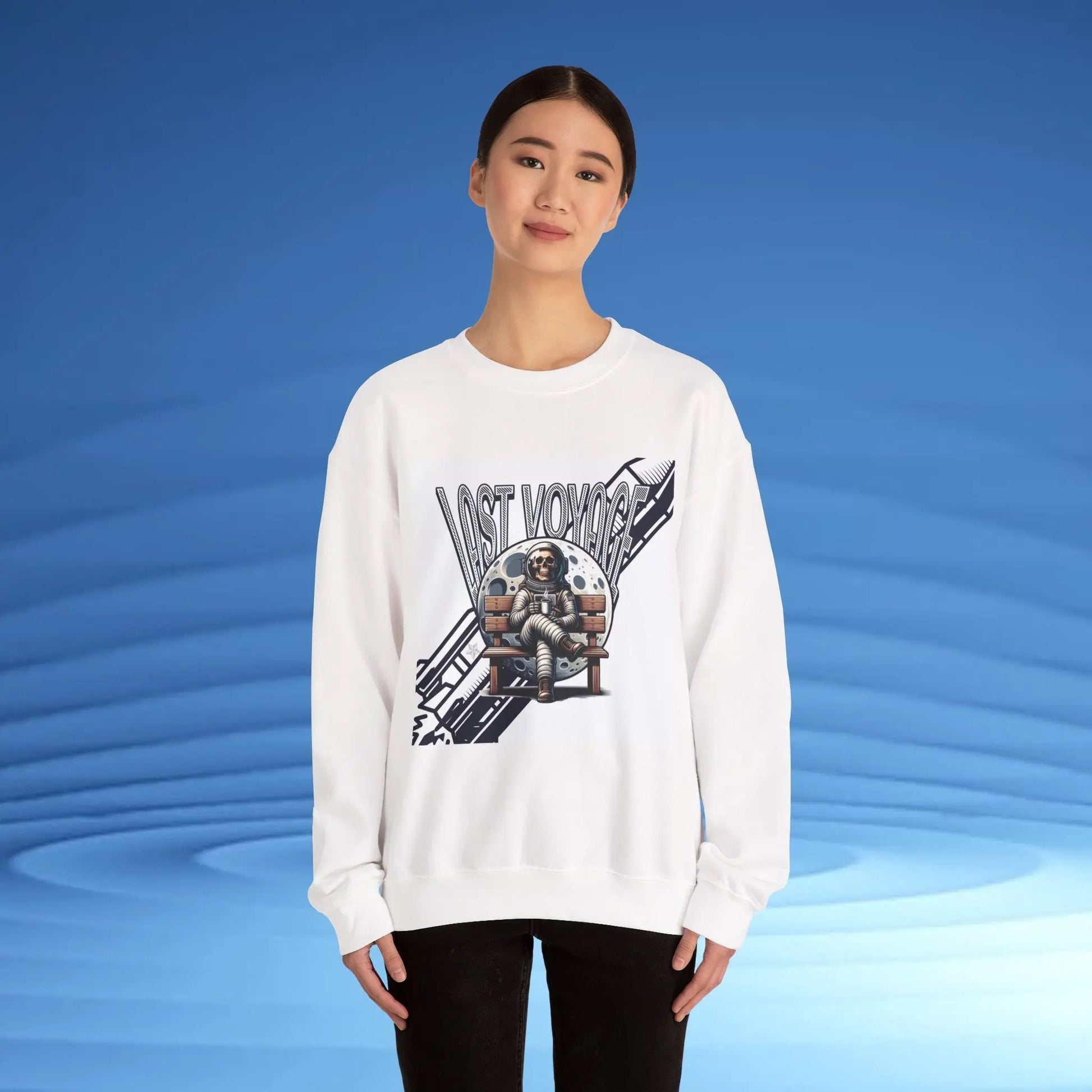 Last Voyage Vintage-Inspired Graphic Sweatshirt | Retro Space Crewneck by Cosmo Forma Printify