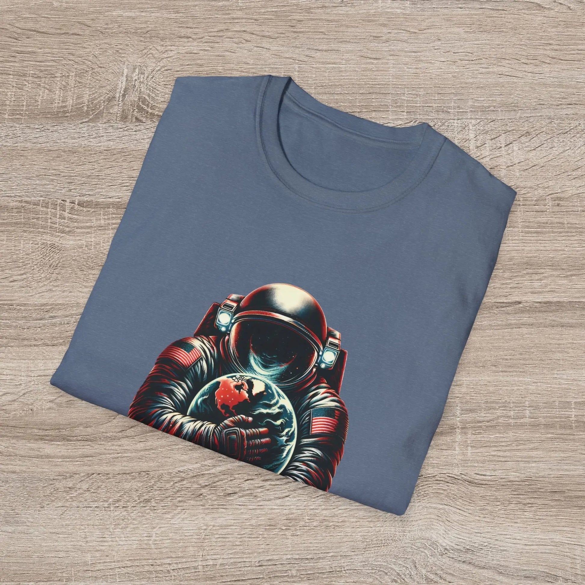 Protect Love Home T-Shirt Astronaut Environmental Graphic Tee | Cosmo Forma Eco-Inspired Streetwear Printify