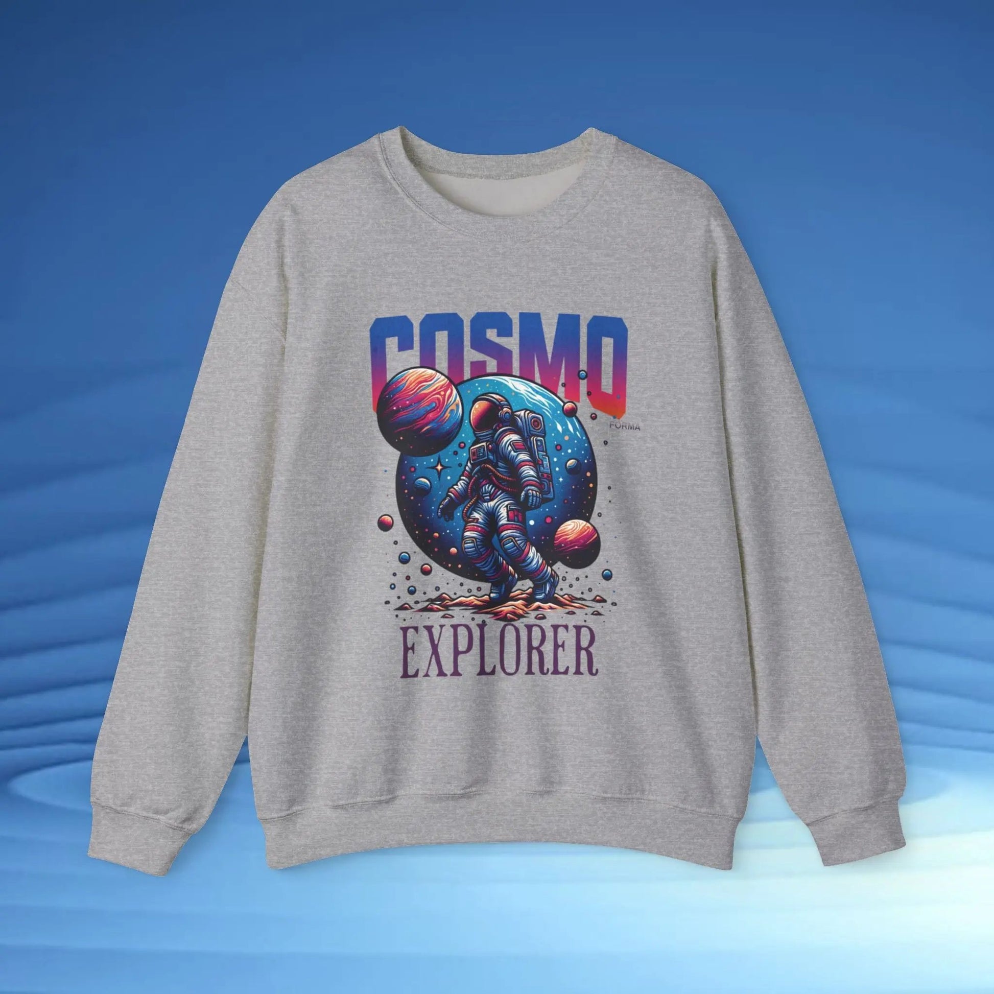 Cosmo Explorer Sweatshirt | Astronaut Graphic Crewneck by Cosmo Forma Printify