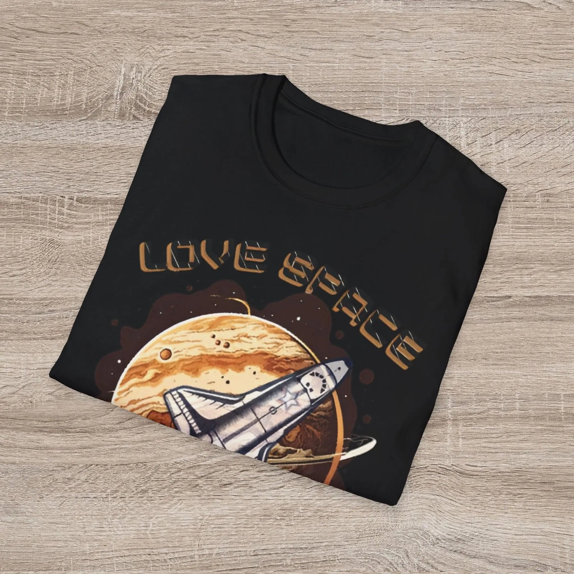 Space Lover Unisex Softstyle T-Shirt | Retro Space Shuttle Graphic Tee by Cosmo Forma Printify
