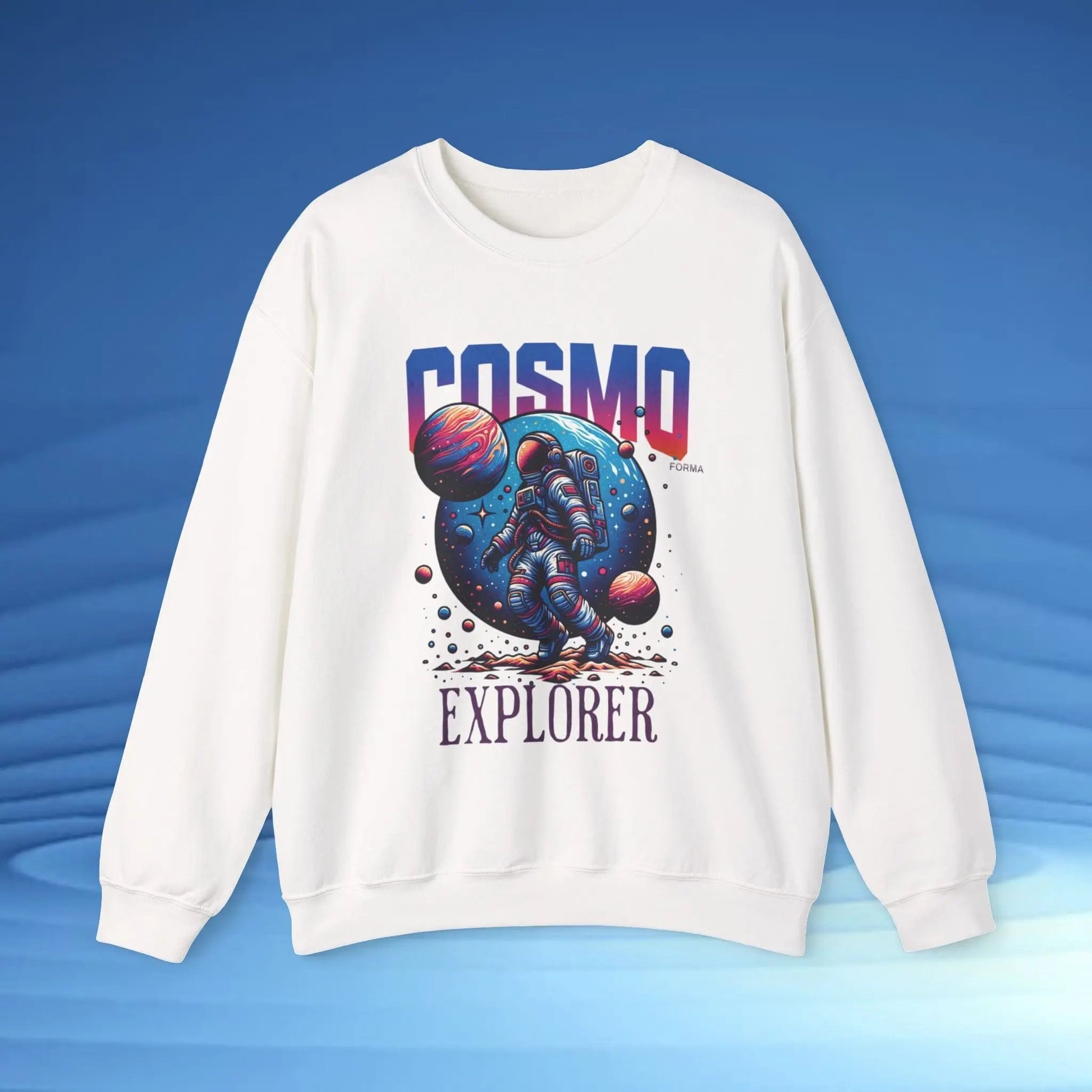 Cosmo Explorer Sweatshirt | Astronaut Graphic Crewneck by Cosmo Forma Printify