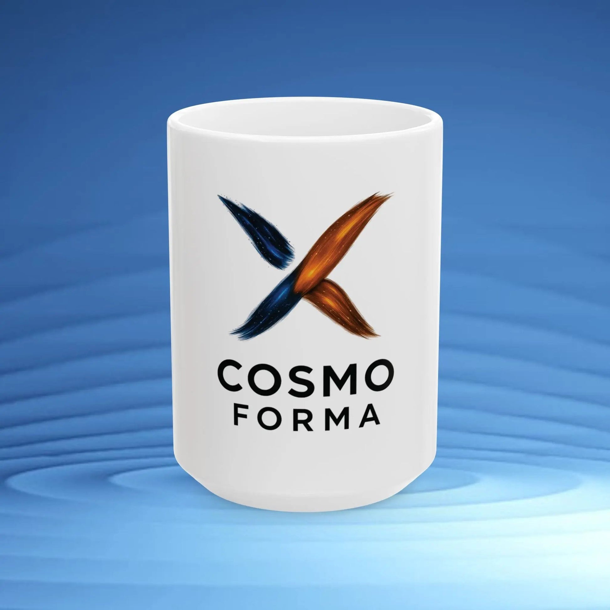 Cosmo Forma Logo Mug | Minimalist Ceramic Coffee Cup for Space & Design Lovers Printify