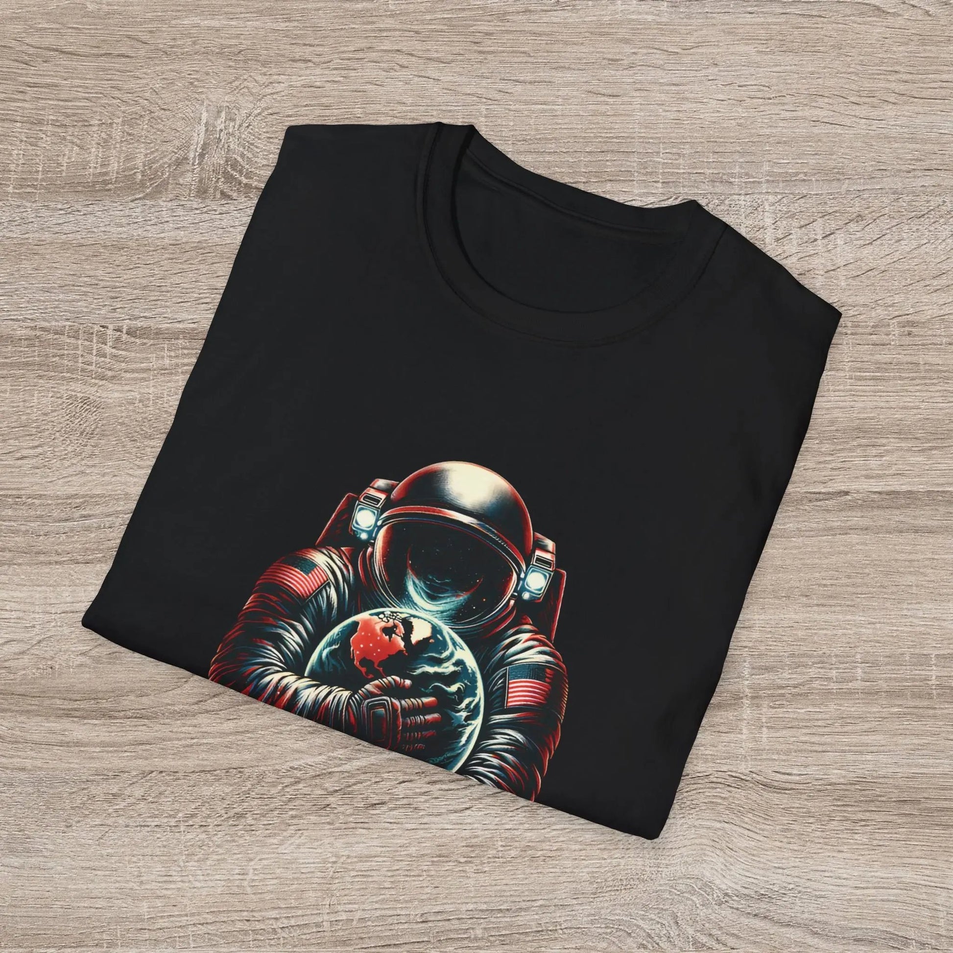 Protect Love Home T-Shirt Astronaut Environmental Graphic Tee | Cosmo Forma Eco-Inspired Streetwear Printify