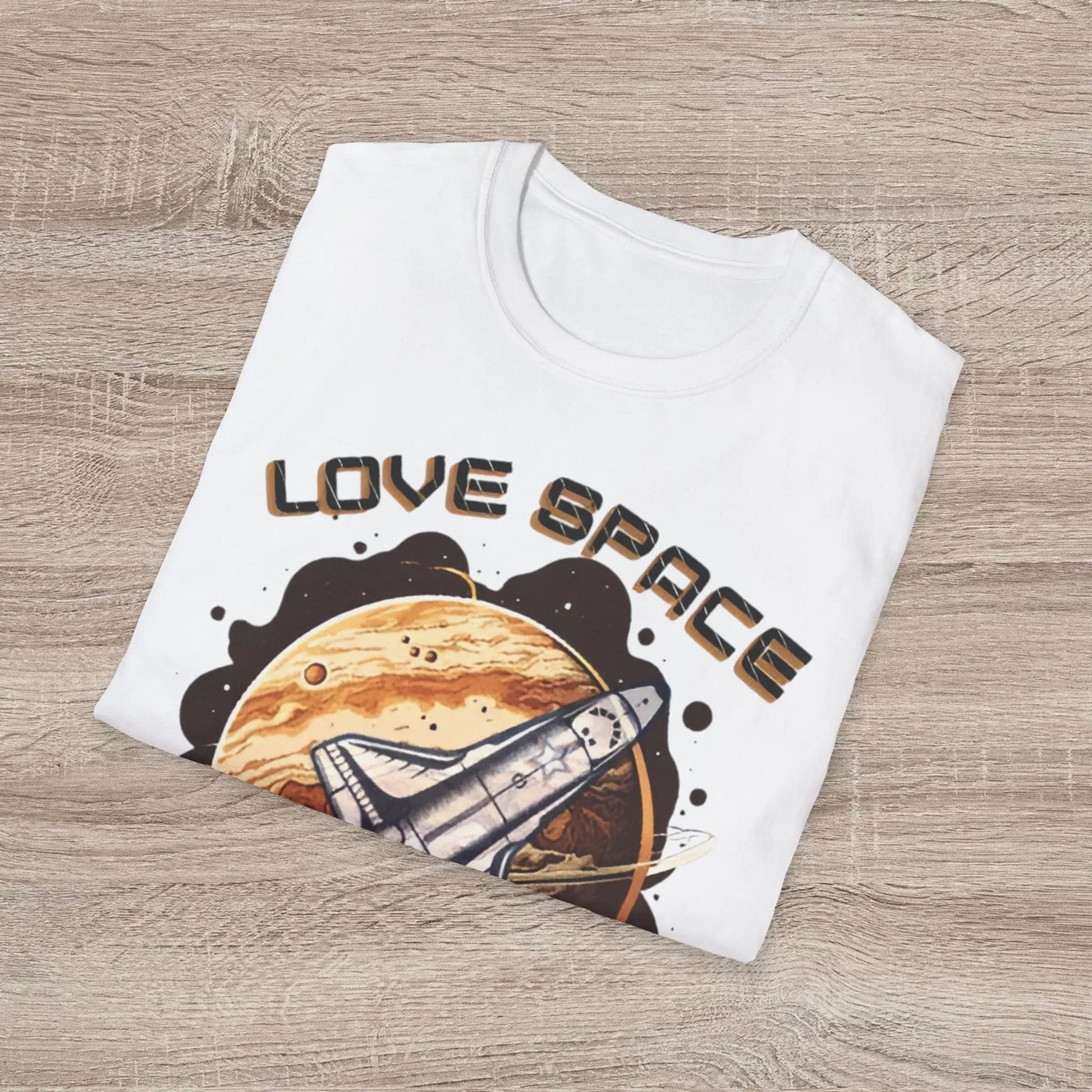 Space Lover Unisex Softstyle T-Shirt | Retro Space Shuttle Graphic Tee by Cosmo Forma Printify