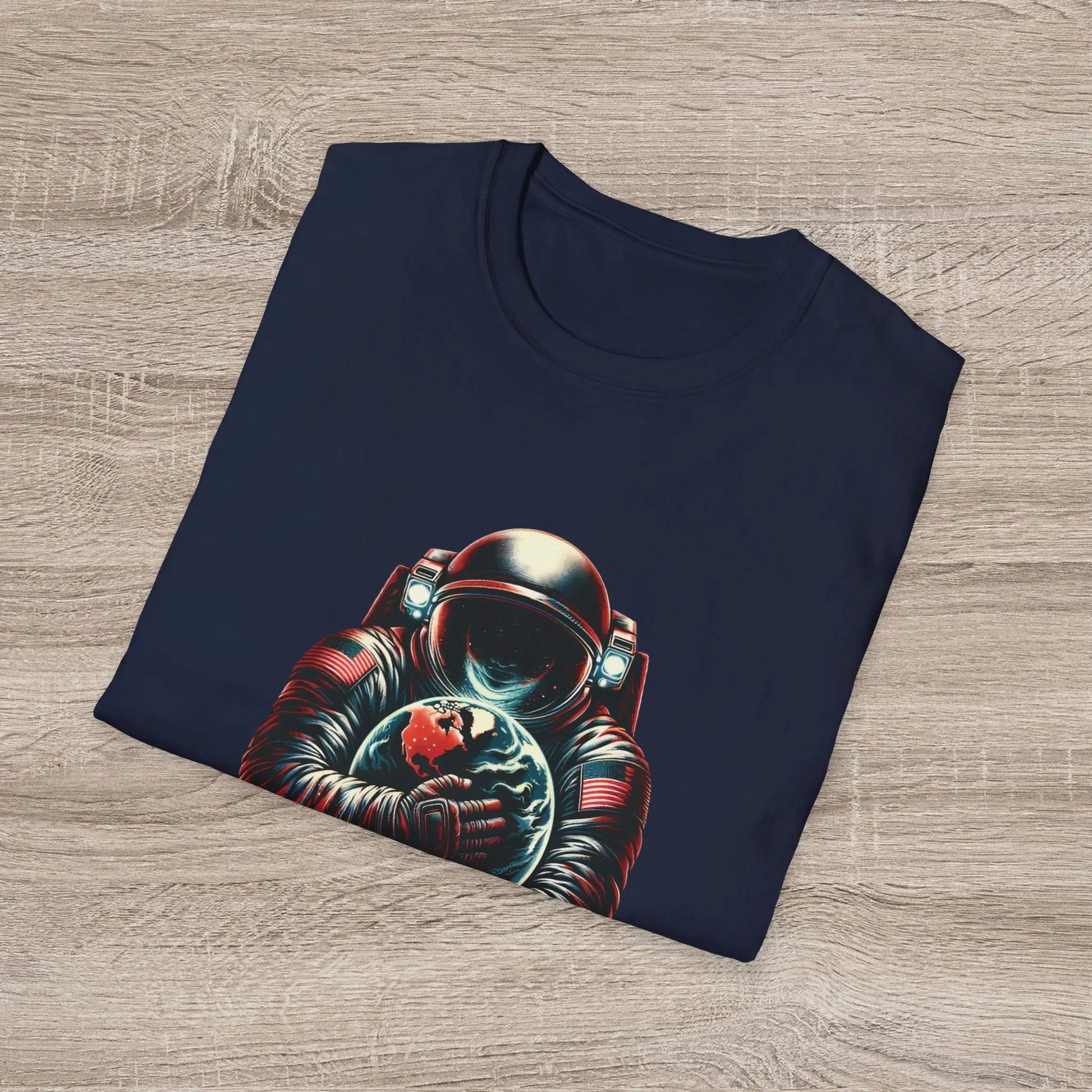 Protect Love Home T-Shirt Astronaut Environmental Graphic Tee | Cosmo Forma Eco-Inspired Streetwear Printify