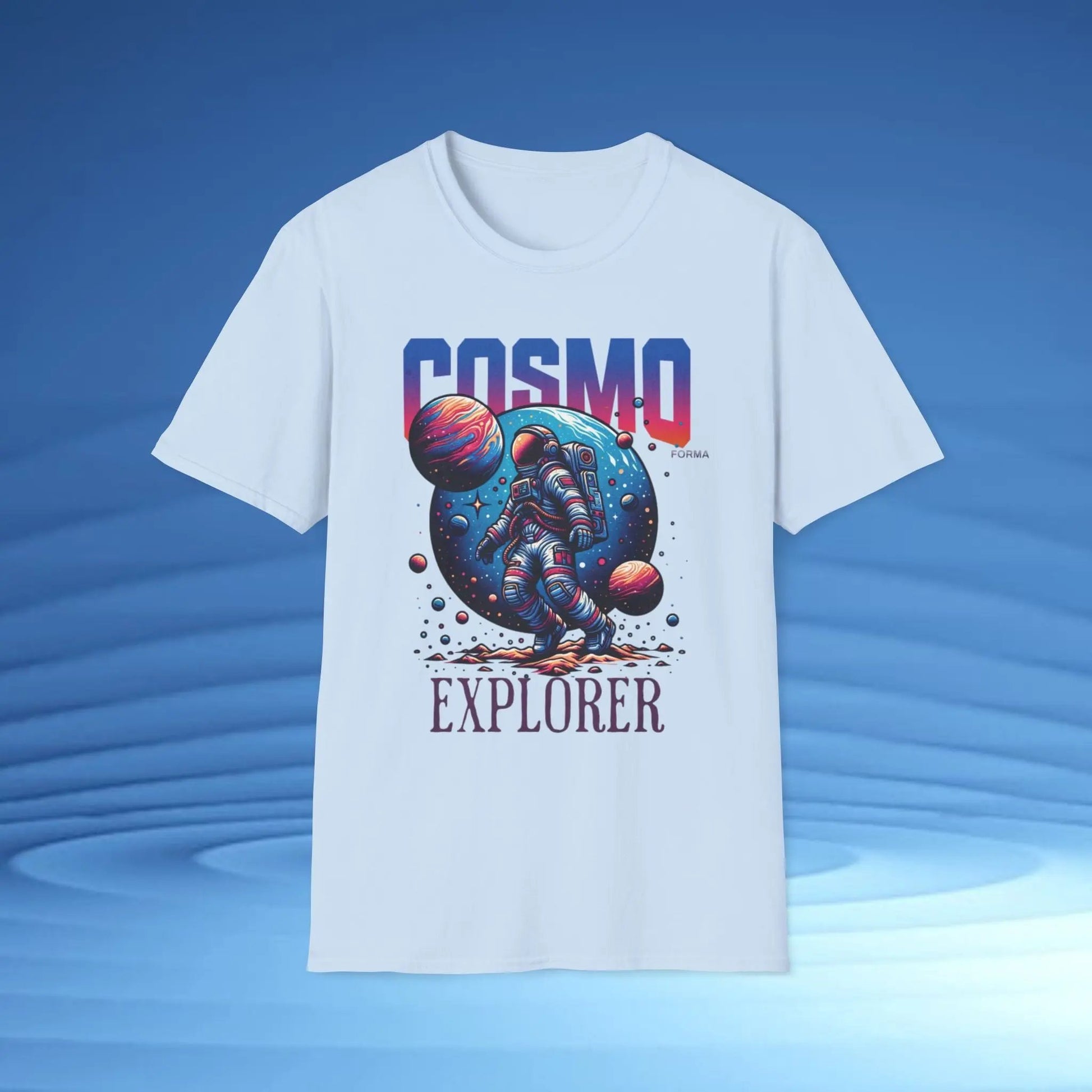 Cosmo Explorer Unisex T-Shirt | Space Graphic Tee | Retro Astronaut Streetwear by CosmoForma Printify