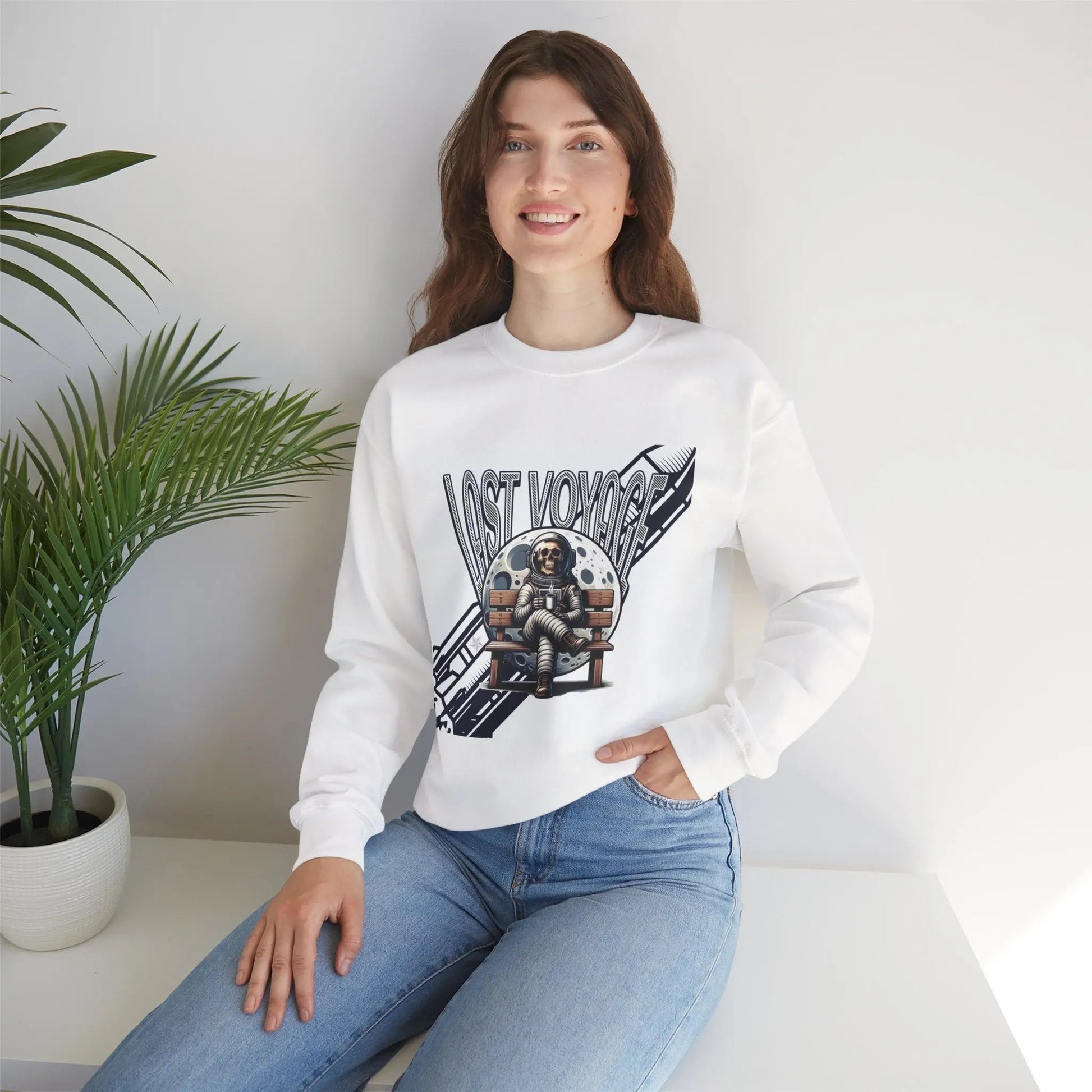 Last Voyage Vintage-Inspired Graphic Sweatshirt | Retro Space Crewneck by Cosmo Forma Printify
