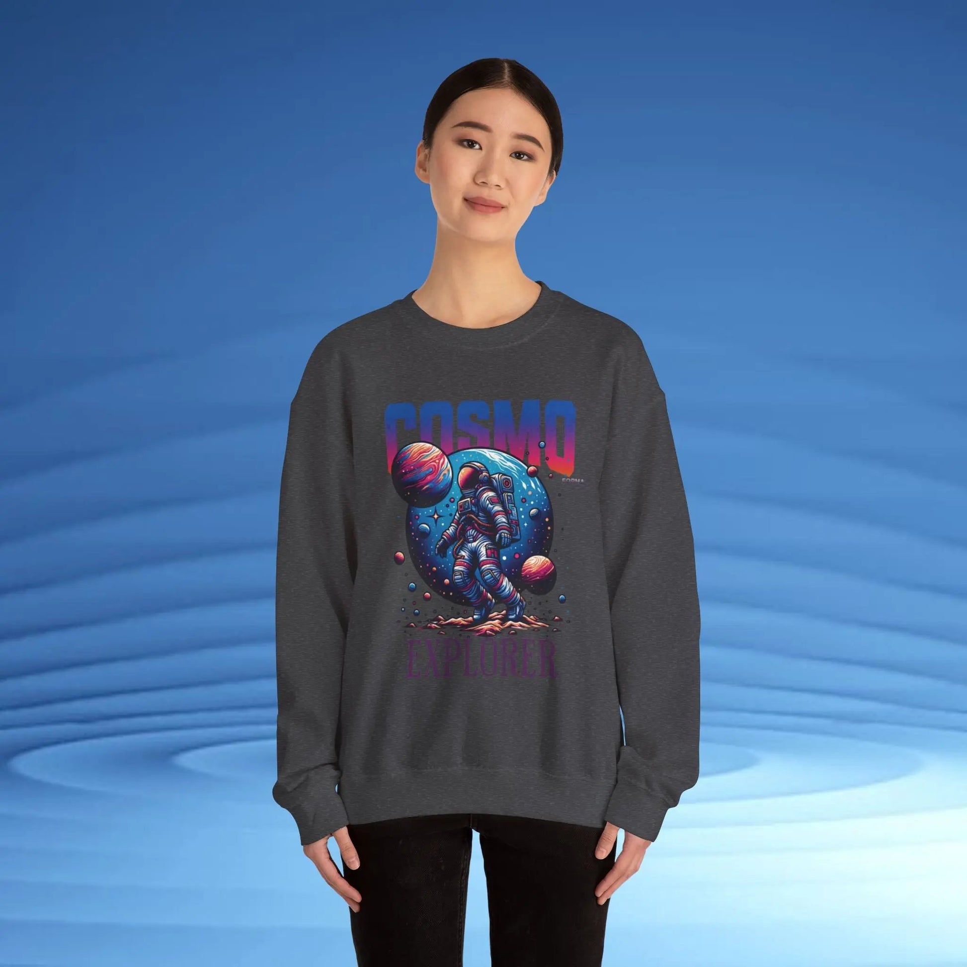 Cosmo Explorer Sweatshirt | Astronaut Graphic Crewneck by Cosmo Forma Printify