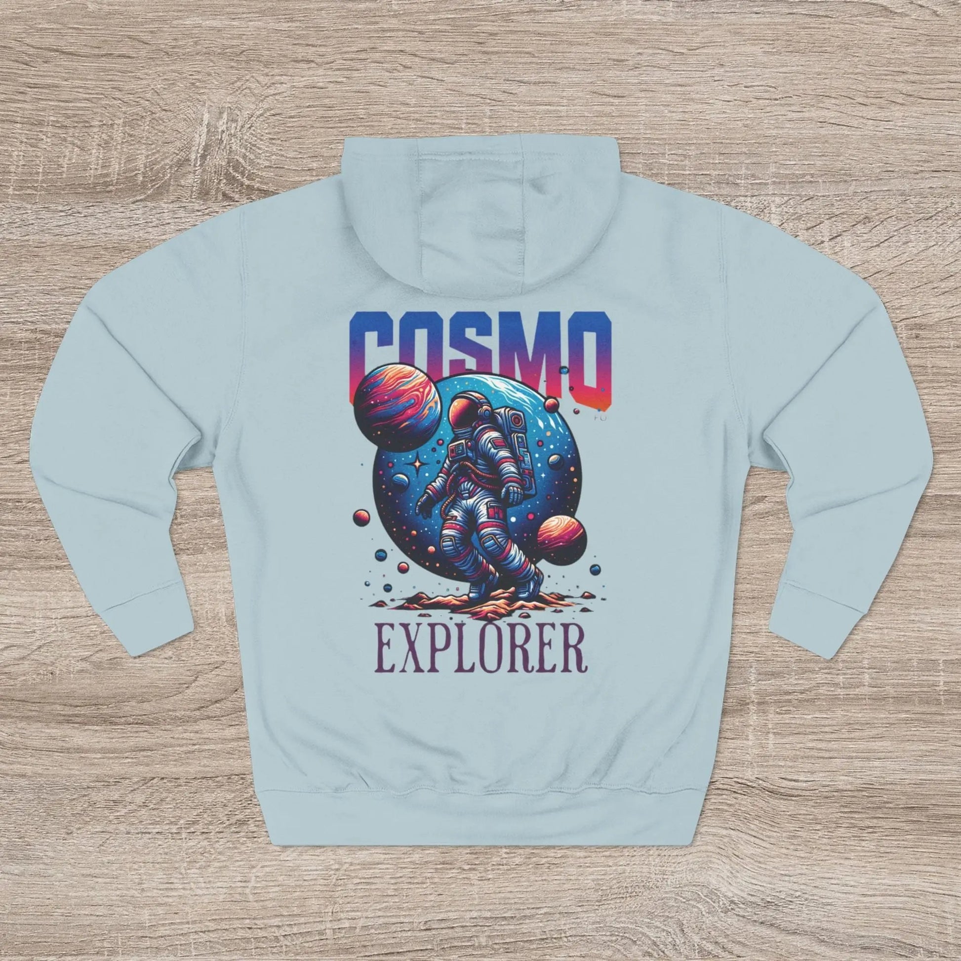Cosmo Explorer Fleece Hoodie | Astronaut Graphic Pullover by Cosmo Forma Printify