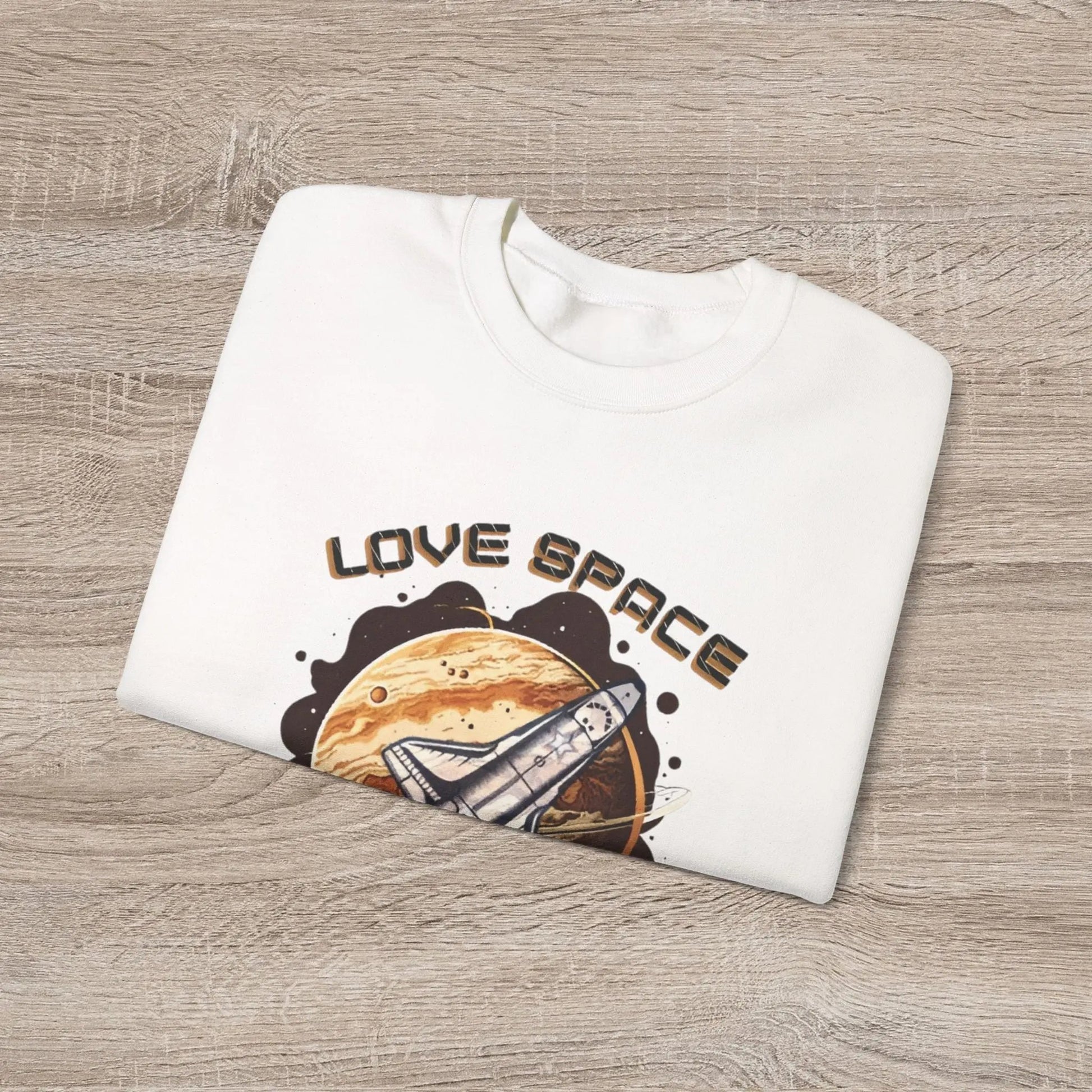 Space Lover Sweatshirt | Retro Space Shuttle Crewneck by Cosmo Forma Printify