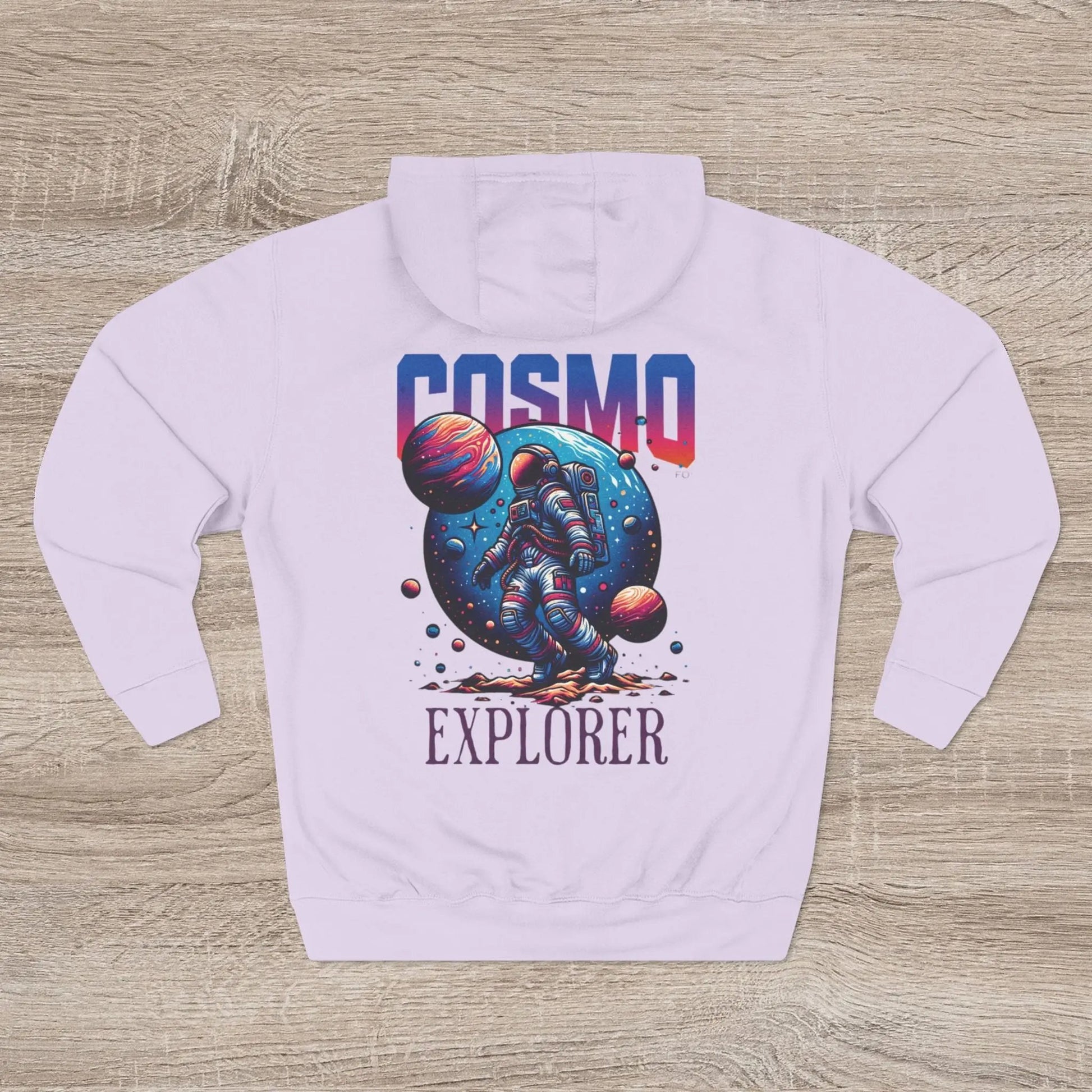 Cosmo Explorer Fleece Hoodie | Astronaut Graphic Pullover by Cosmo Forma Printify