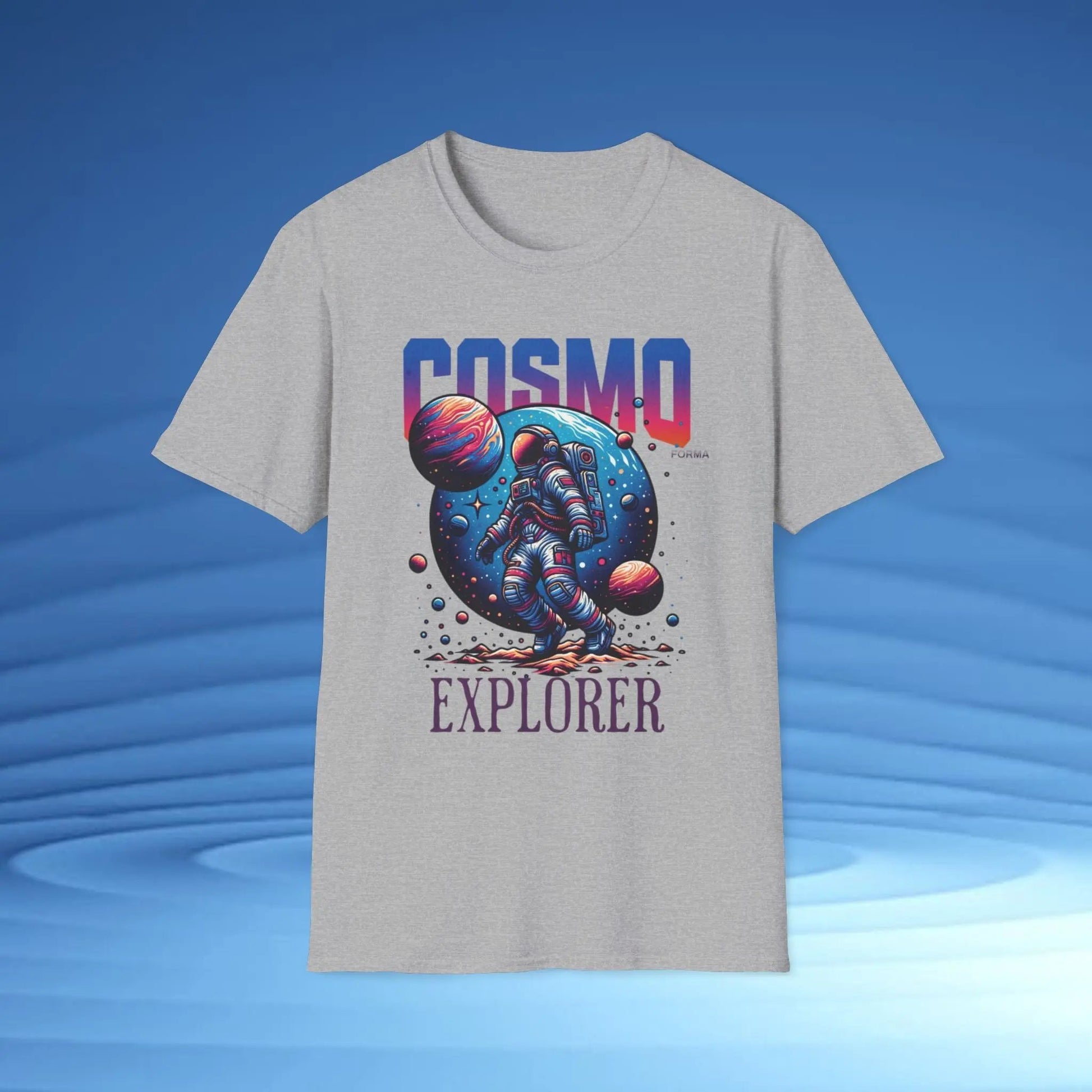 Cosmo Explorer Unisex T-Shirt | Space Graphic Tee | Retro Astronaut Streetwear by CosmoForma Printify