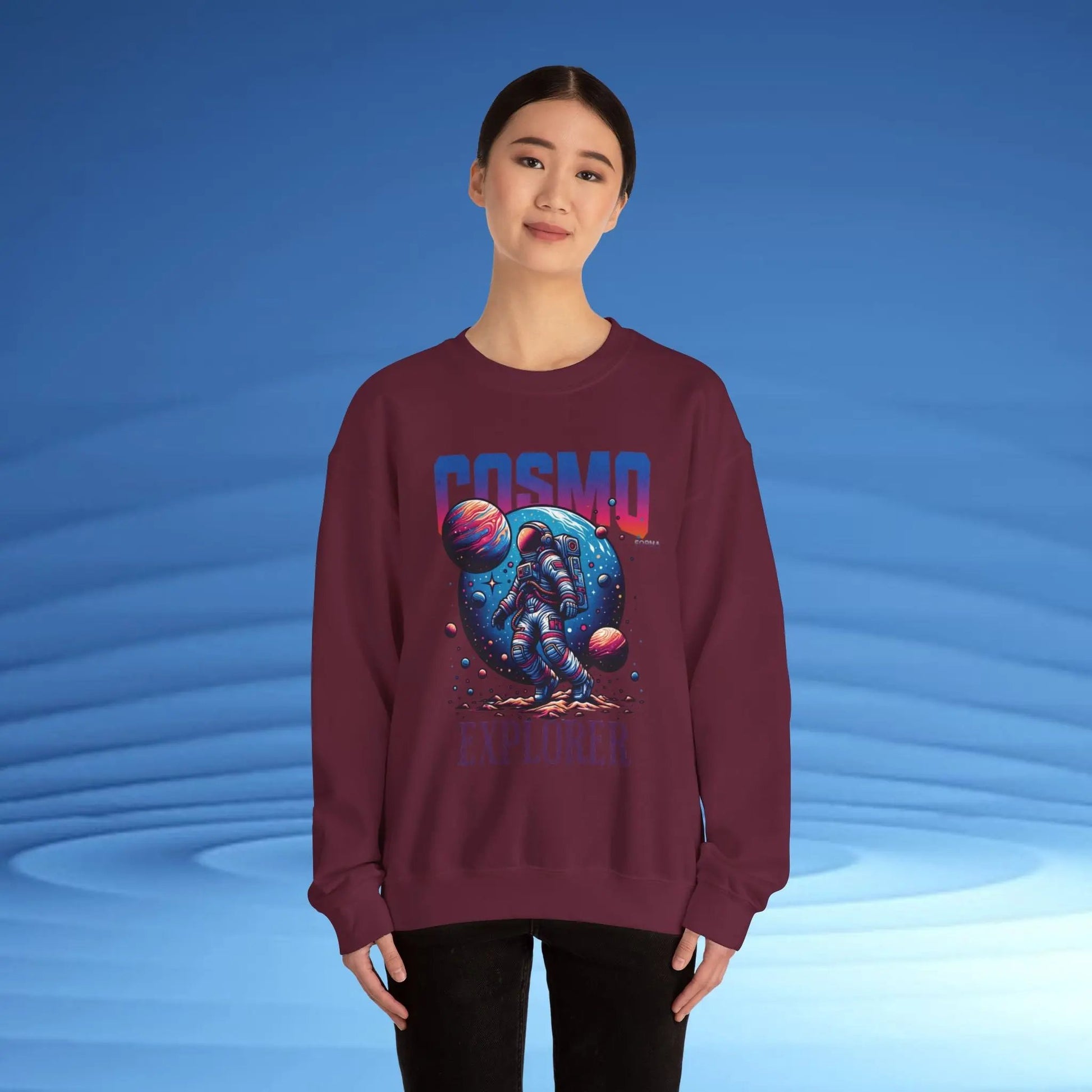 Cosmo Explorer Sweatshirt | Astronaut Graphic Crewneck by Cosmo Forma Printify