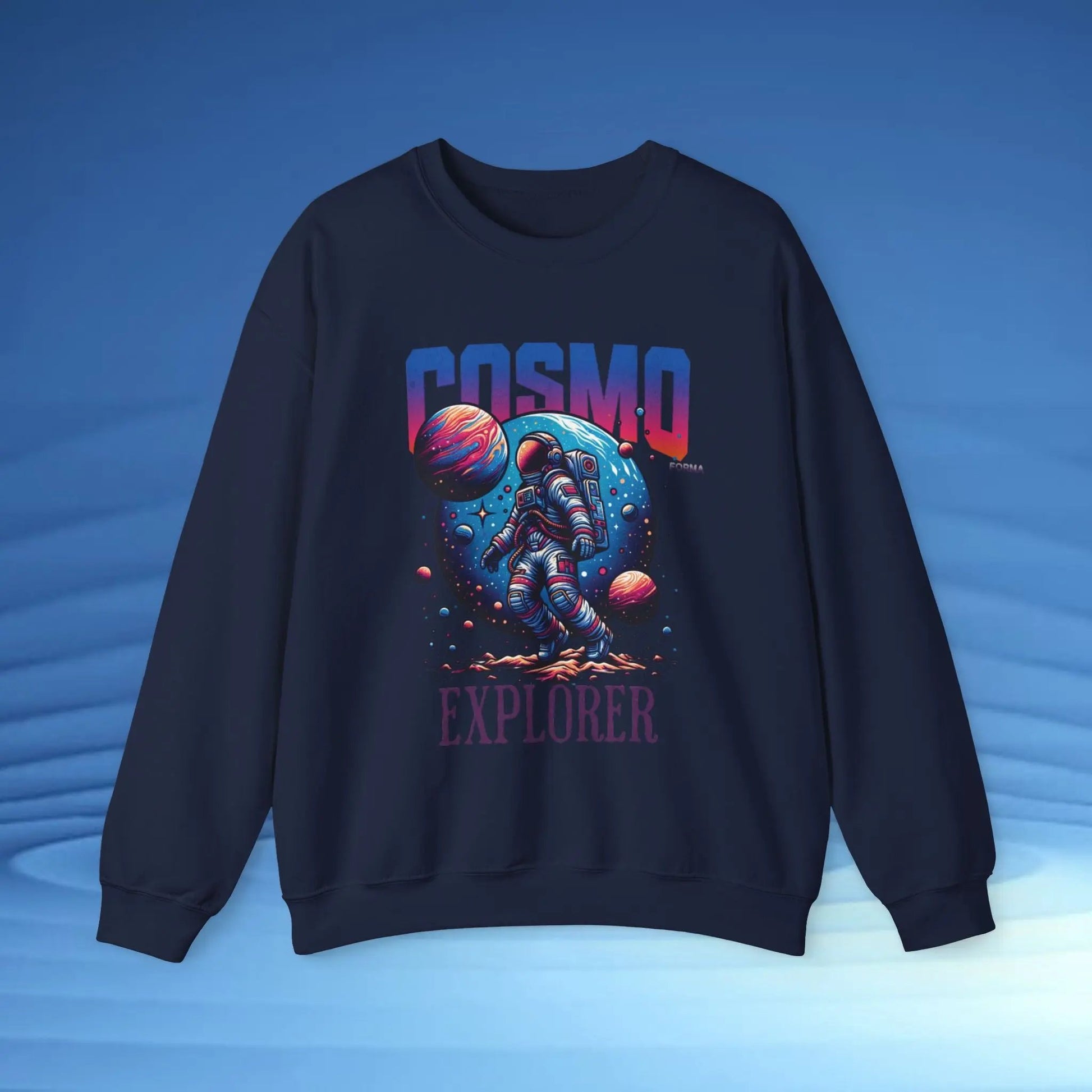 Cosmo Explorer Sweatshirt | Astronaut Graphic Crewneck by Cosmo Forma Printify
