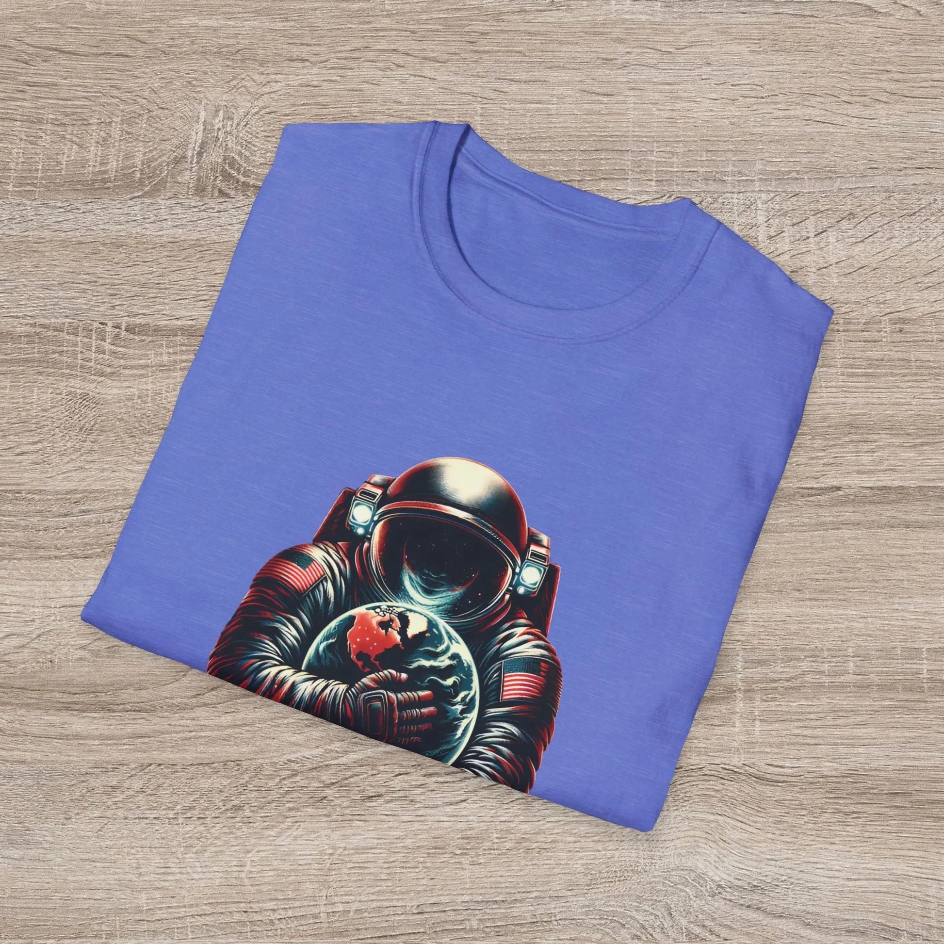 Protect Love Home T-Shirt Astronaut Environmental Graphic Tee | Cosmo Forma Eco-Inspired Streetwear Printify