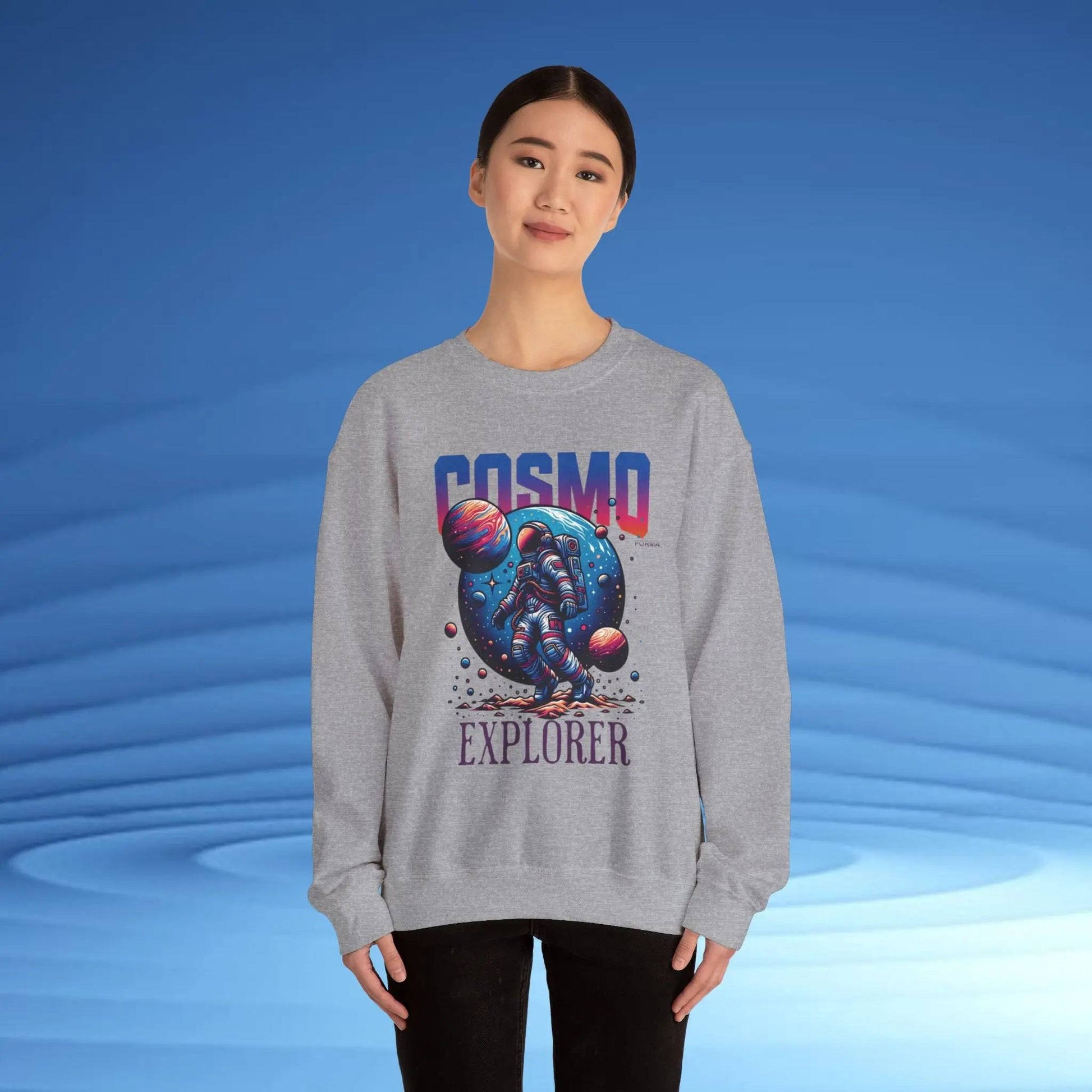 Cosmo Explorer Sweatshirt | Astronaut Graphic Crewneck by Cosmo Forma Printify