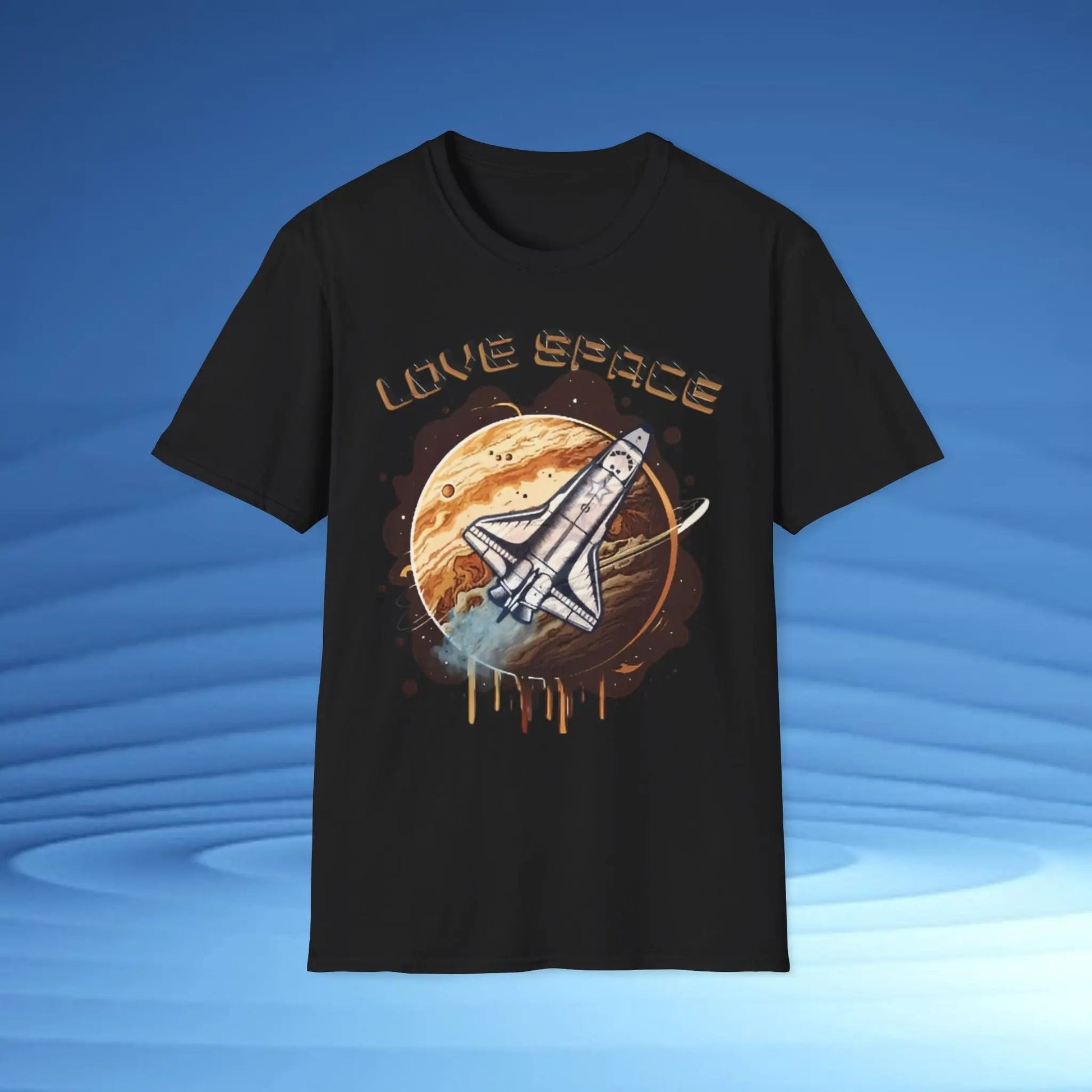 Space Lover Unisex Softstyle T-Shirt | Retro Space Shuttle Graphic Tee by Cosmo Forma Printify