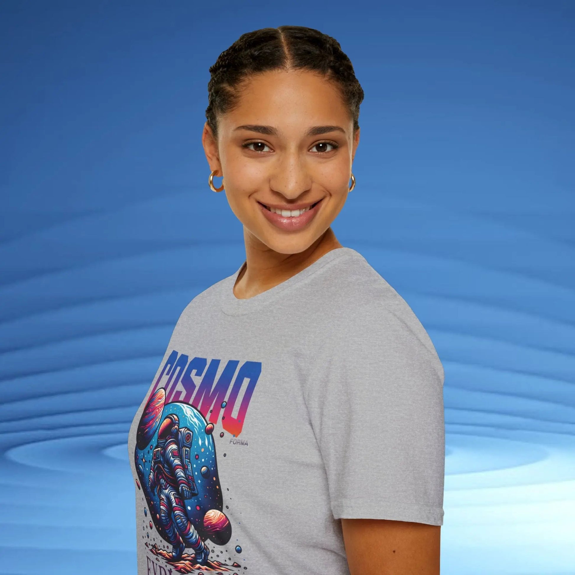 Cosmo Explorer Unisex T-Shirt | Space Graphic Tee | Retro Astronaut Streetwear by CosmoForma Printify