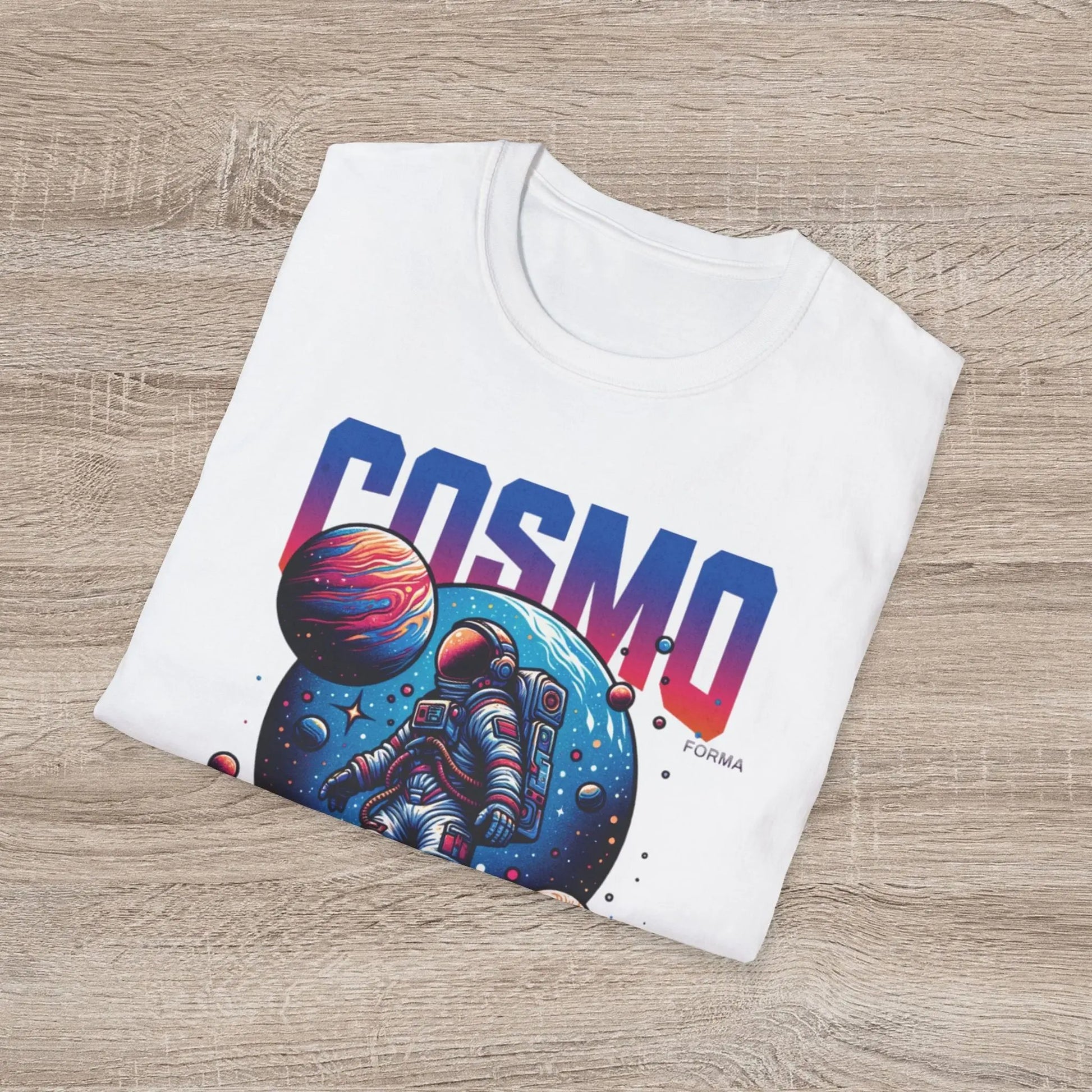 Cosmo Explorer Unisex T-Shirt | Space Graphic Tee | Retro Astronaut Streetwear by CosmoForma Printify
