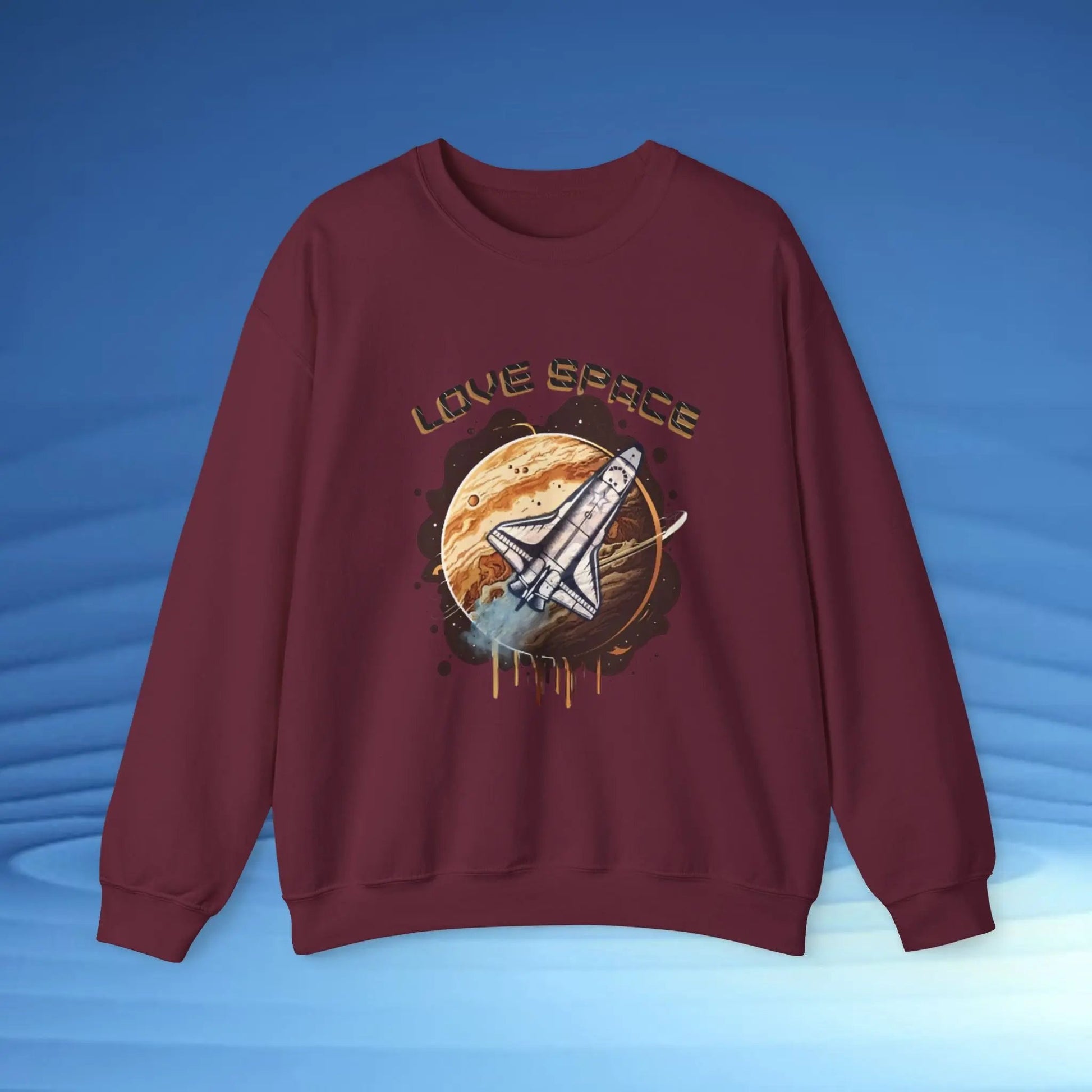 Space Lover Sweatshirt | Retro Space Shuttle Crewneck by Cosmo Forma Printify