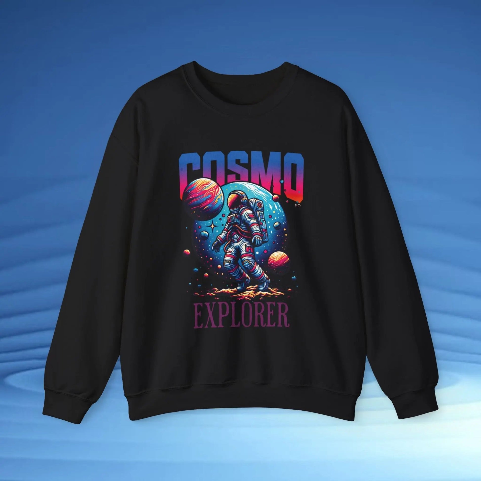 Cosmo Explorer Sweatshirt | Astronaut Graphic Crewneck by Cosmo Forma Printify
