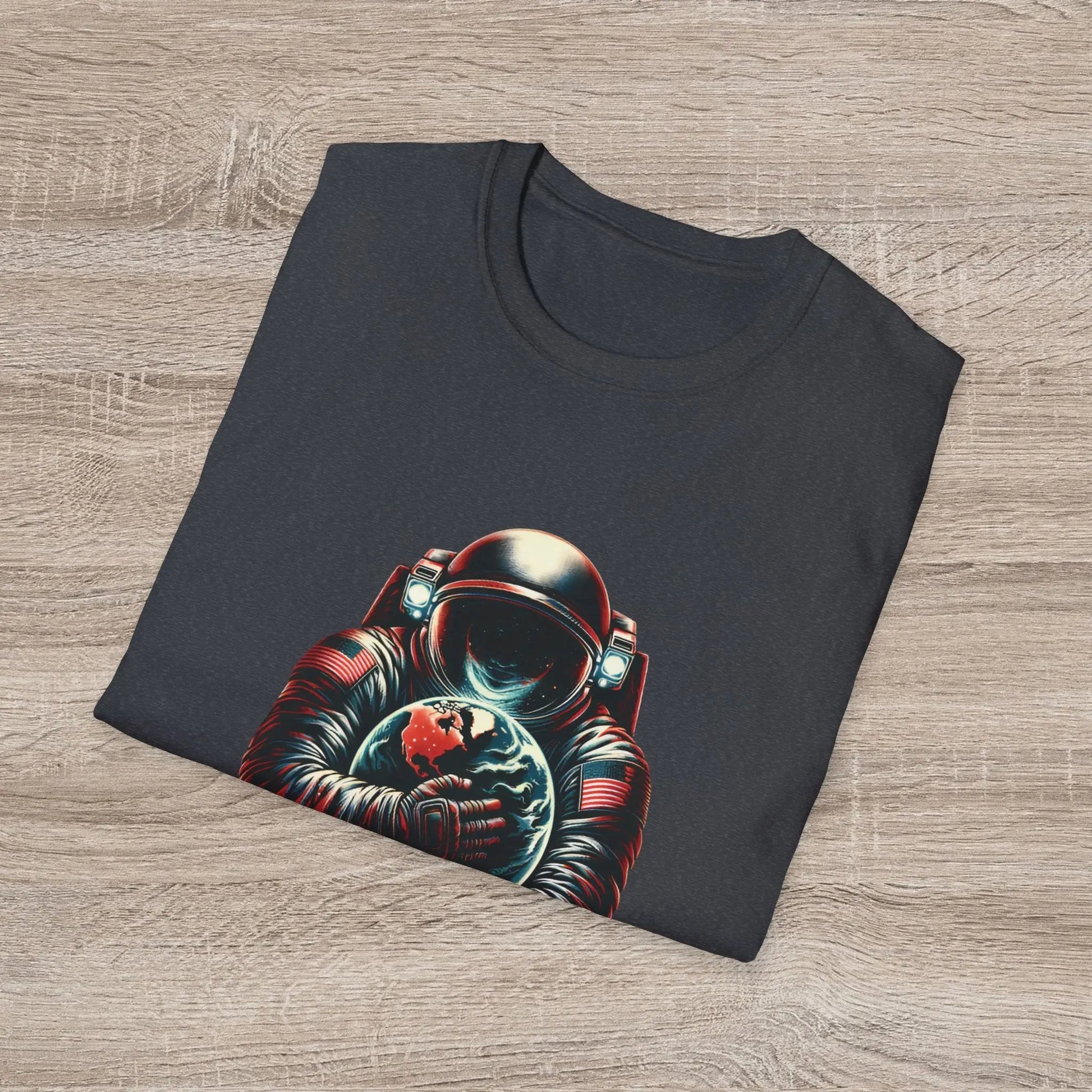 Protect Love Home T-Shirt Astronaut Environmental Graphic Tee | Cosmo Forma Eco-Inspired Streetwear Printify