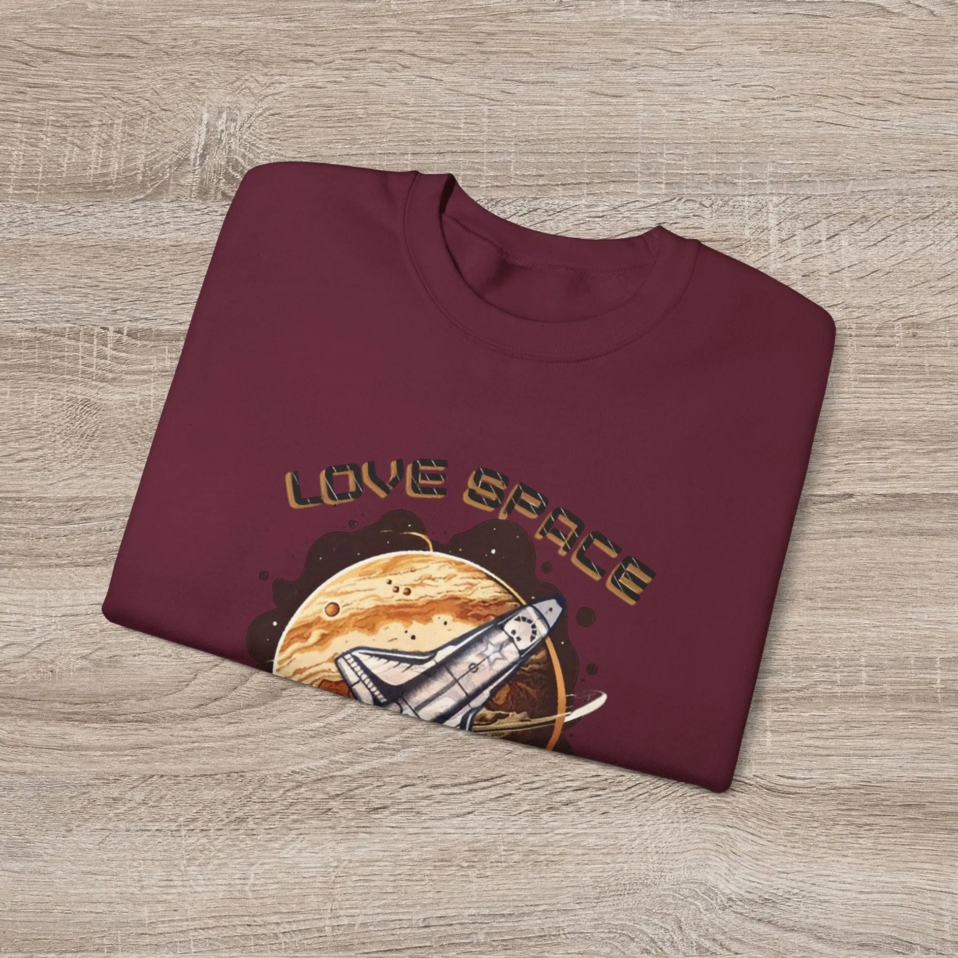 Space Lover Sweatshirt | Retro Space Shuttle Crewneck by Cosmo Forma Printify